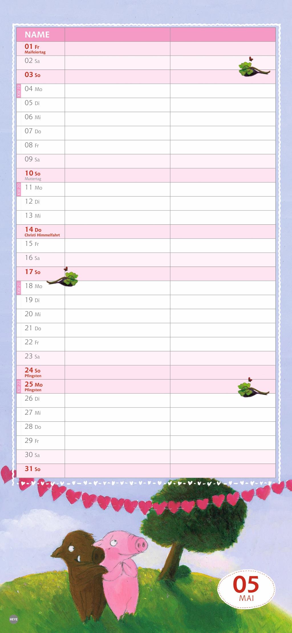 Beispielinhalt (Bild) Rosalie & Trüffel Planer für zwei 2026