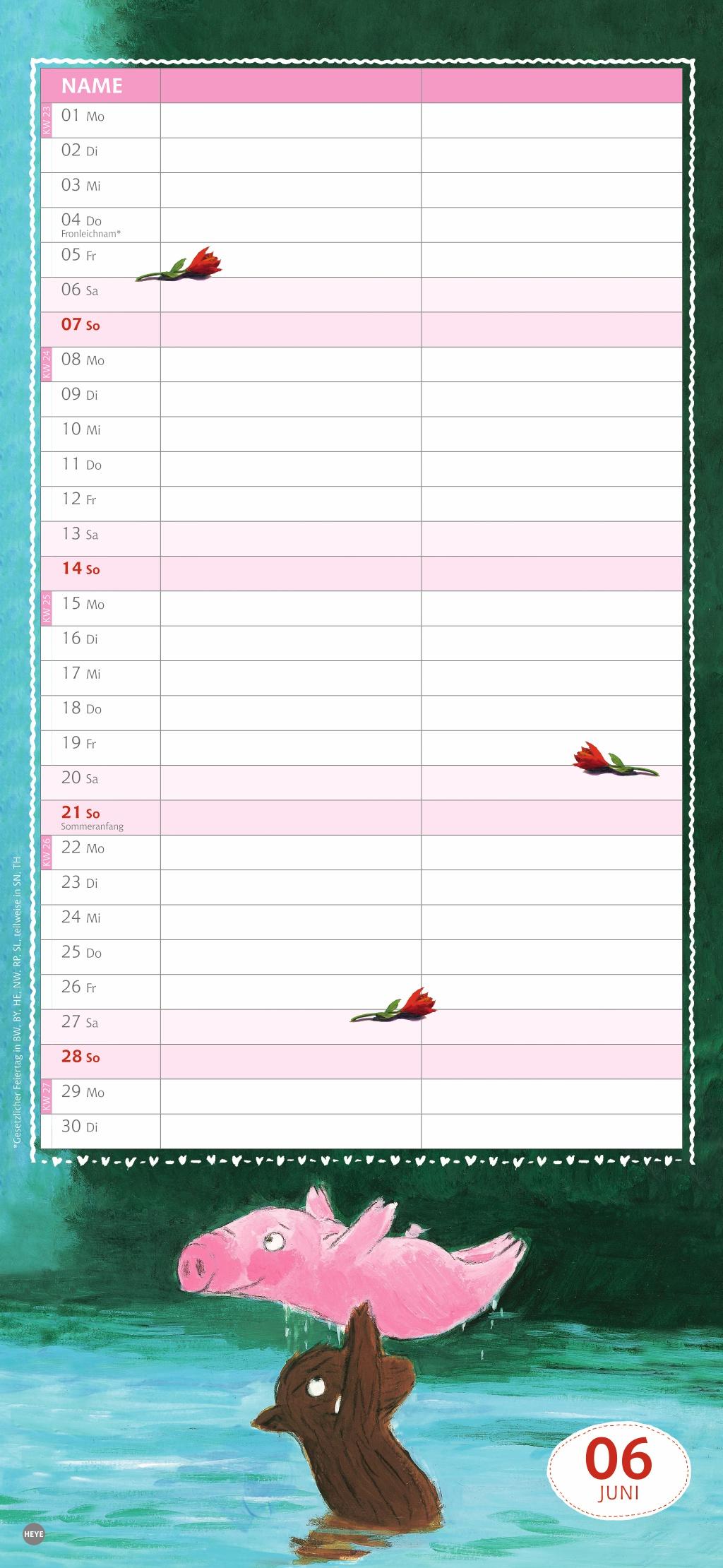Beispielinhalt (Bild) Rosalie & Trüffel Planer für zwei 2026