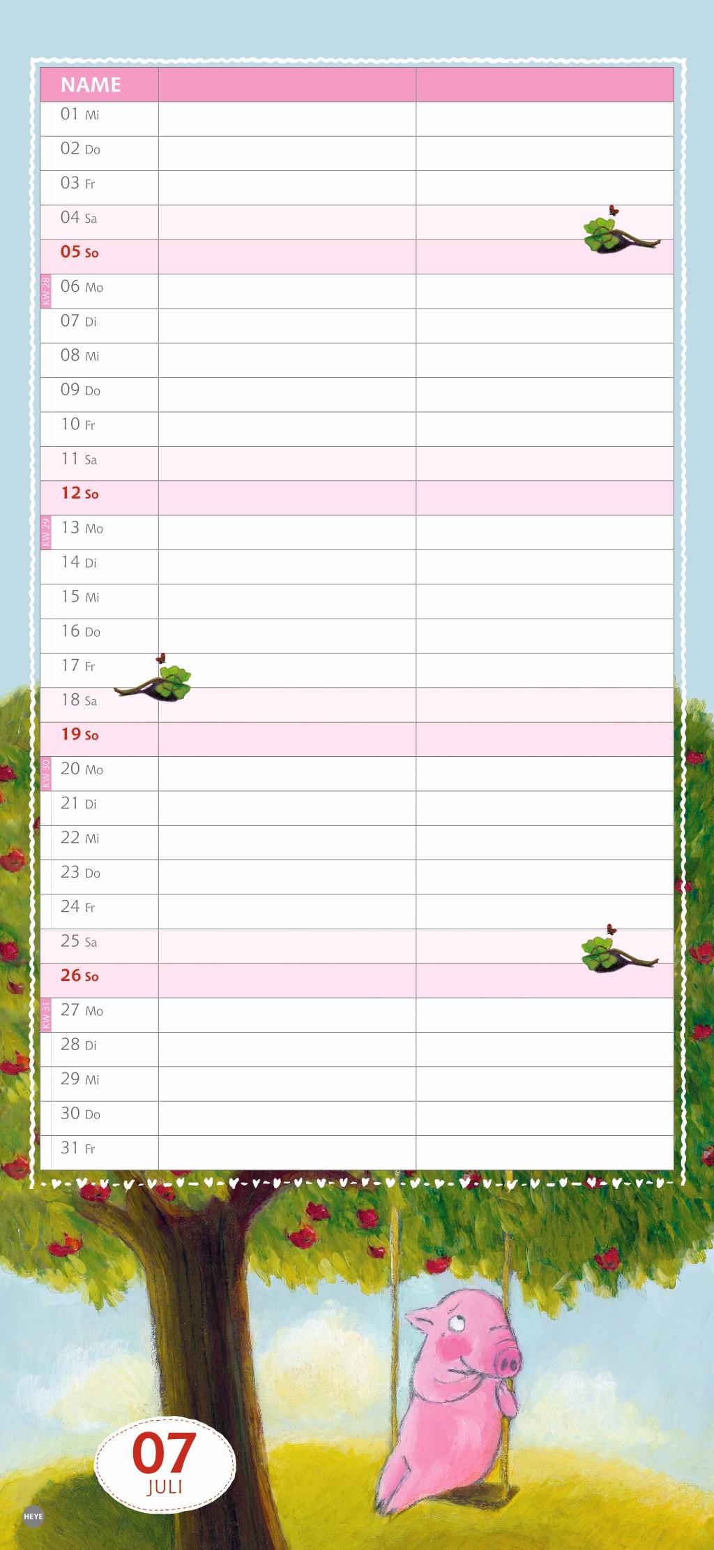 Beispielinhalt (Bild) Rosalie & Trüffel Planer für zwei 2026