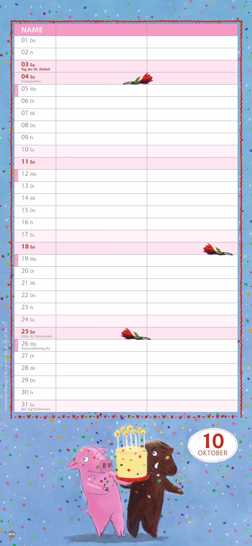 Beispielinhalt (Bild) Rosalie & Trüffel Planer für zwei 2026