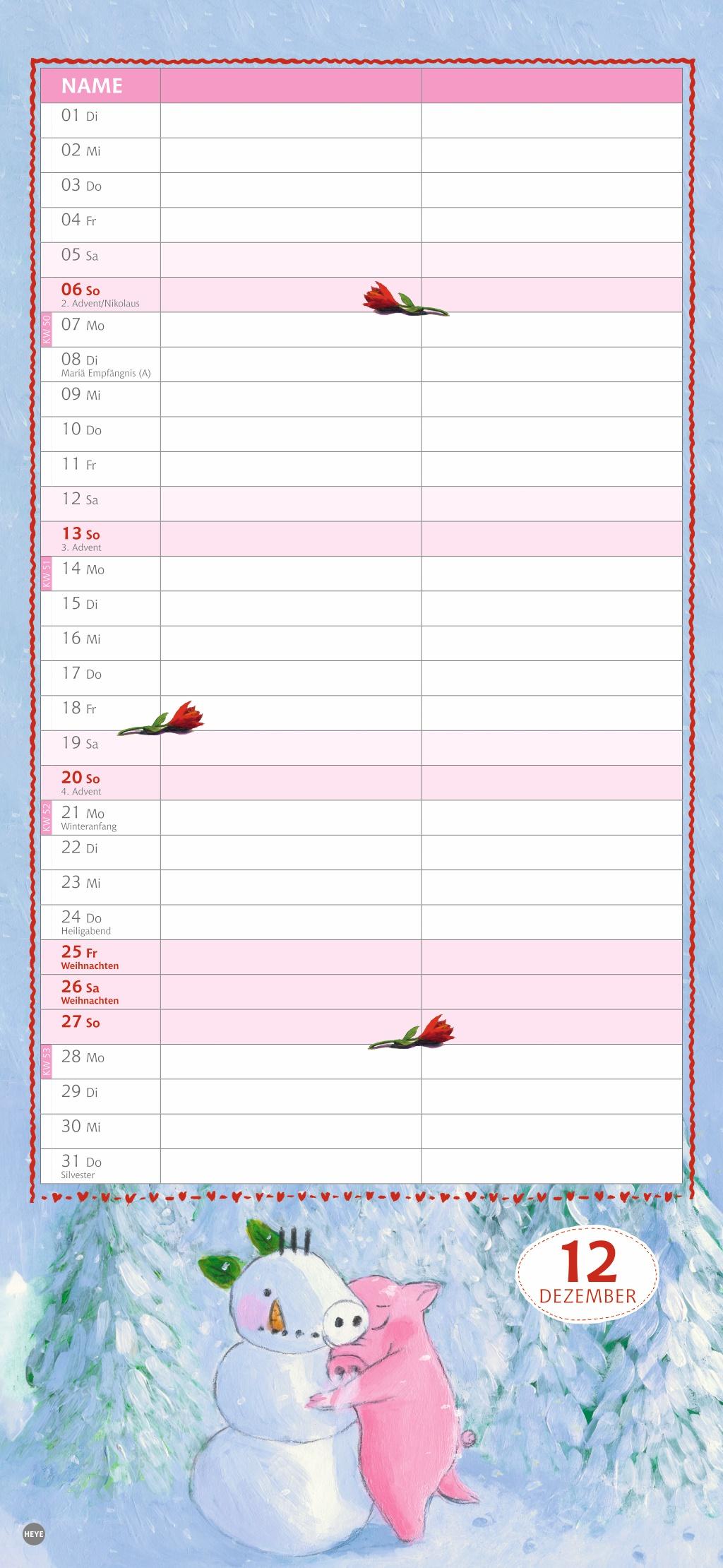 Beispielinhalt (Bild) Rosalie & Trüffel Planer für zwei 2026
