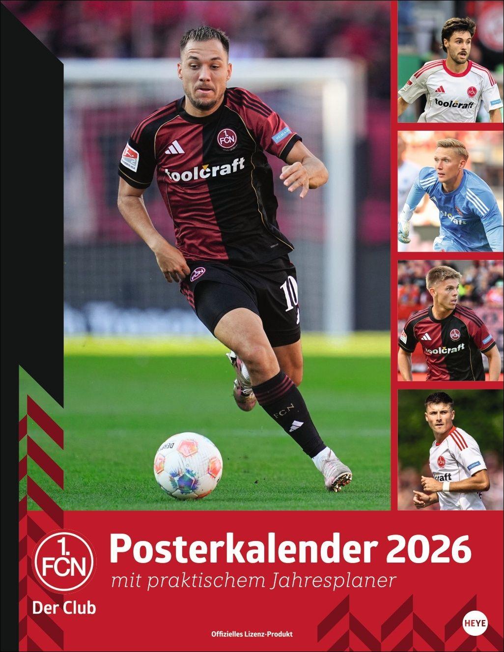 Vorderes Coverbild 1. FC Nürnberg Posterkalender 2026
