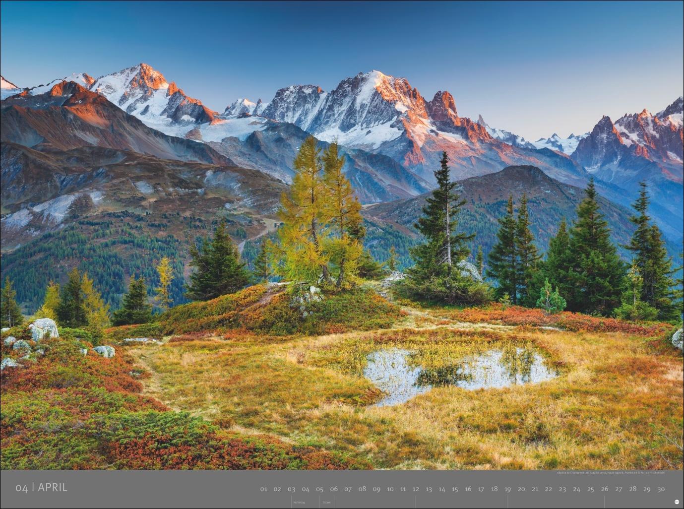 Beispielinhalt (Bild) Alpen - Edition Alexander von Humboldt Kalender 2026