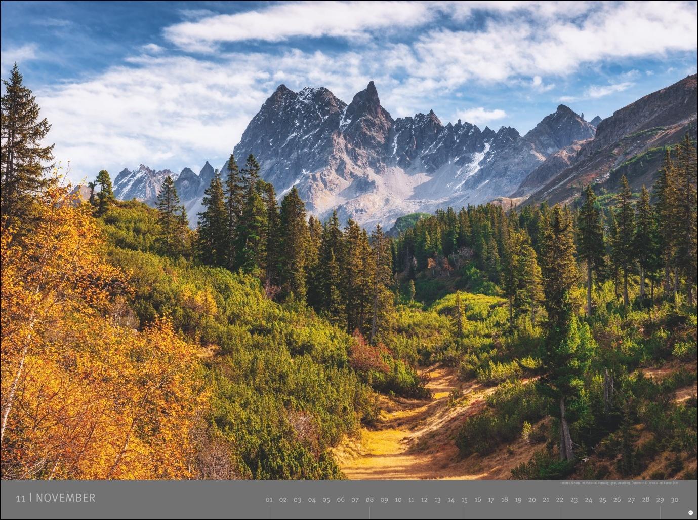 Beispielinhalt (Bild) Alpen - Edition Alexander von Humboldt Kalender 2026