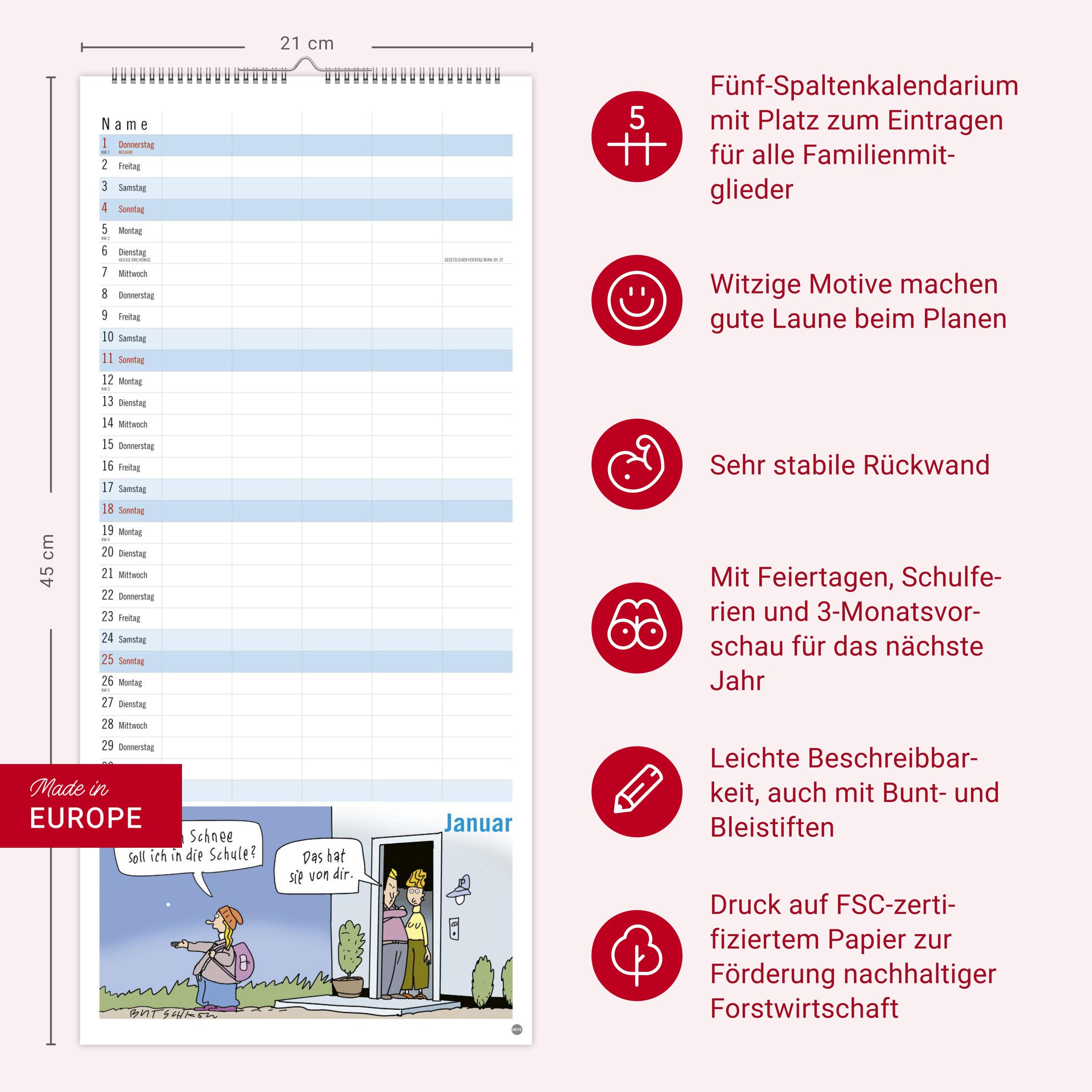 Beispielinhalt (Bild) Peter Butschkow: Familienplaner 2026