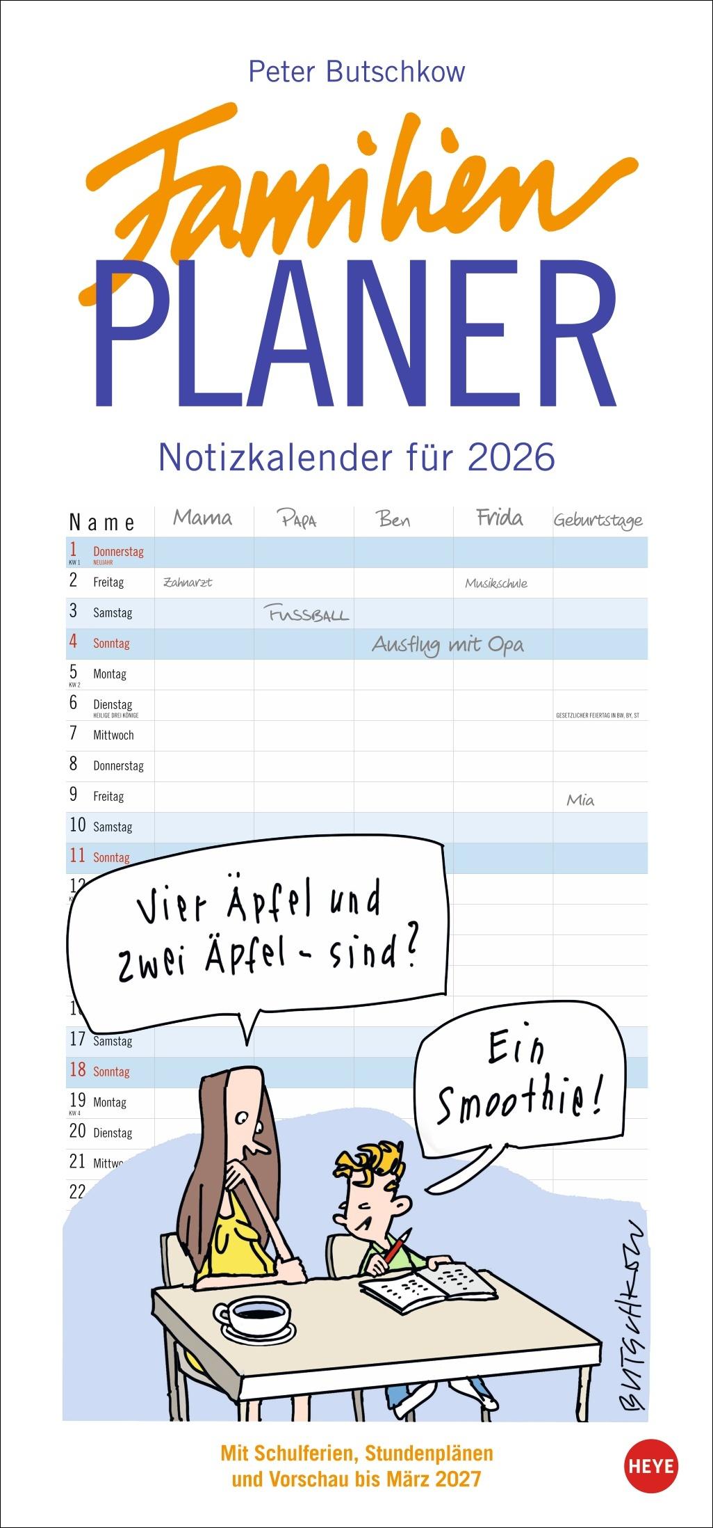 Vorderes Coverbild Peter Butschkow: Familienplaner 2026