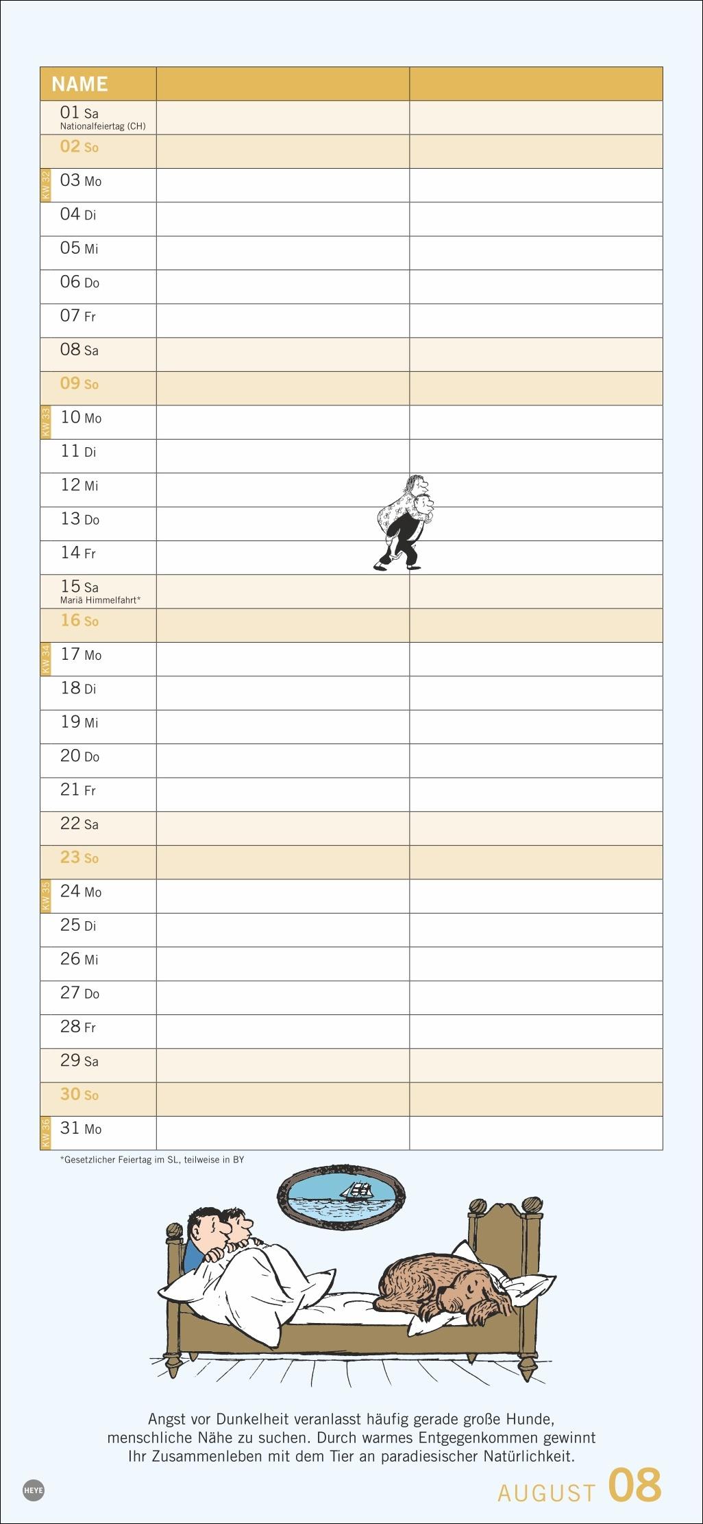 Beispielinhalt (Bild) Loriot Planer für zwei 2026