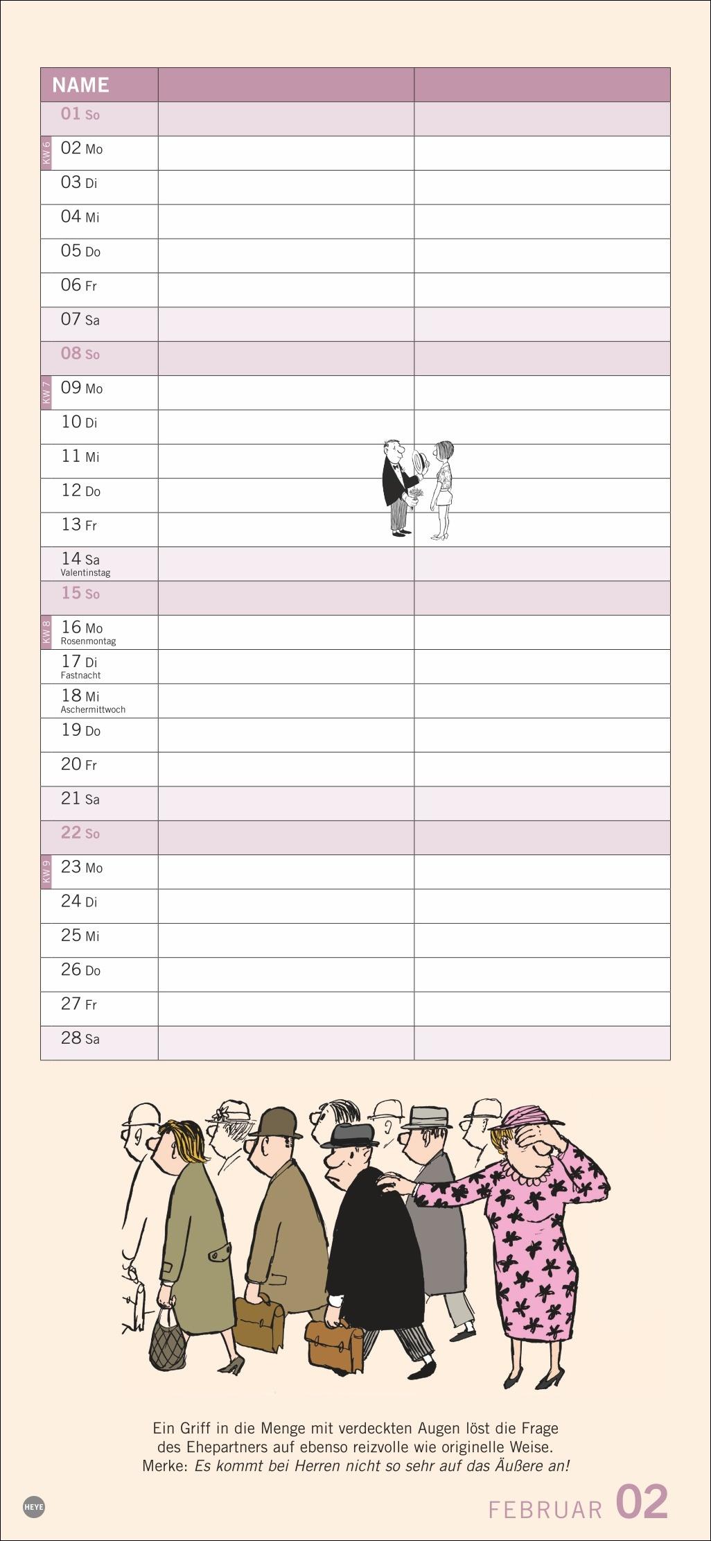 Beispielinhalt (Bild) Loriot Planer für zwei 2026