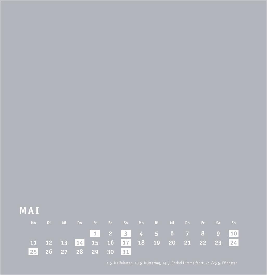 Beispielinhalt (Bild) Premium-Bastelkalender silbergrau groß 2026