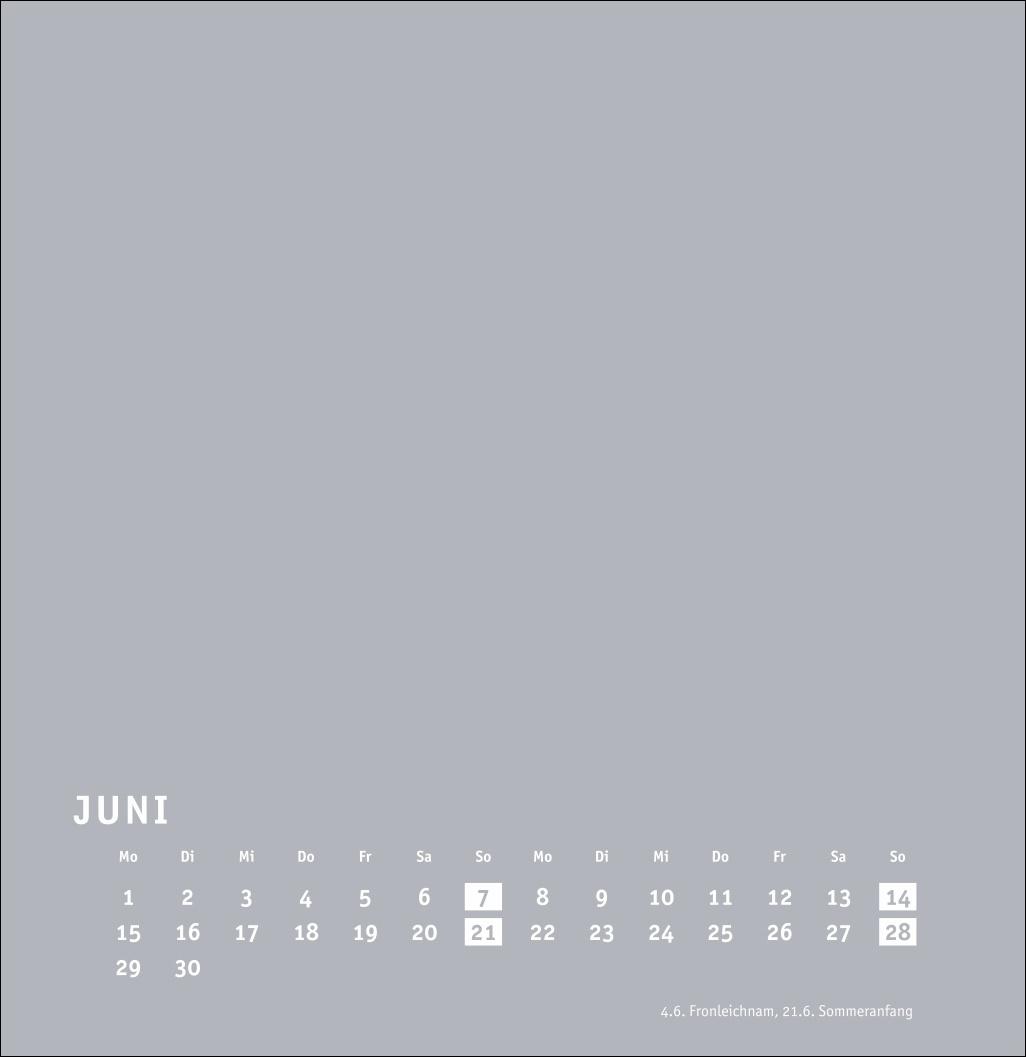 Beispielinhalt (Bild) Premium-Bastelkalender silbergrau groß 2026