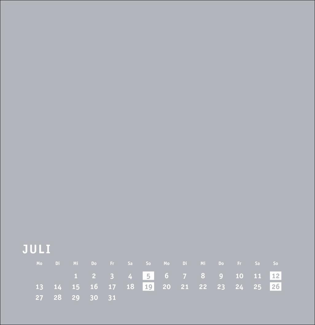 Beispielinhalt (Bild) Premium-Bastelkalender silbergrau groß 2026