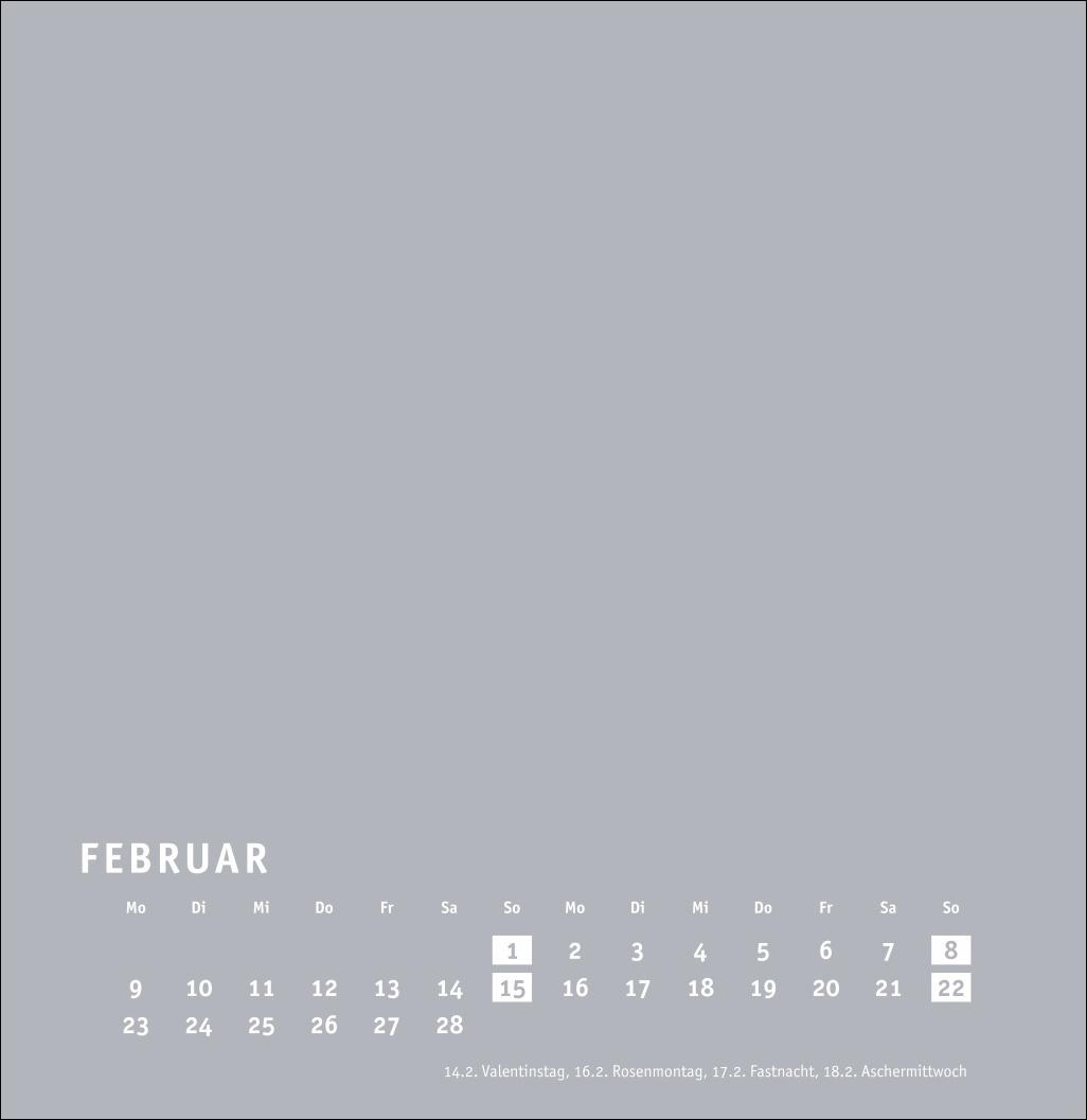 Beispielinhalt (Bild) Premium-Bastelkalender silbergrau groß 2026