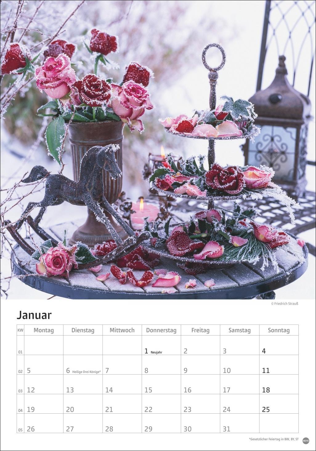 Beispielinhalt (Bild) Rosenpracht Kalender 2026