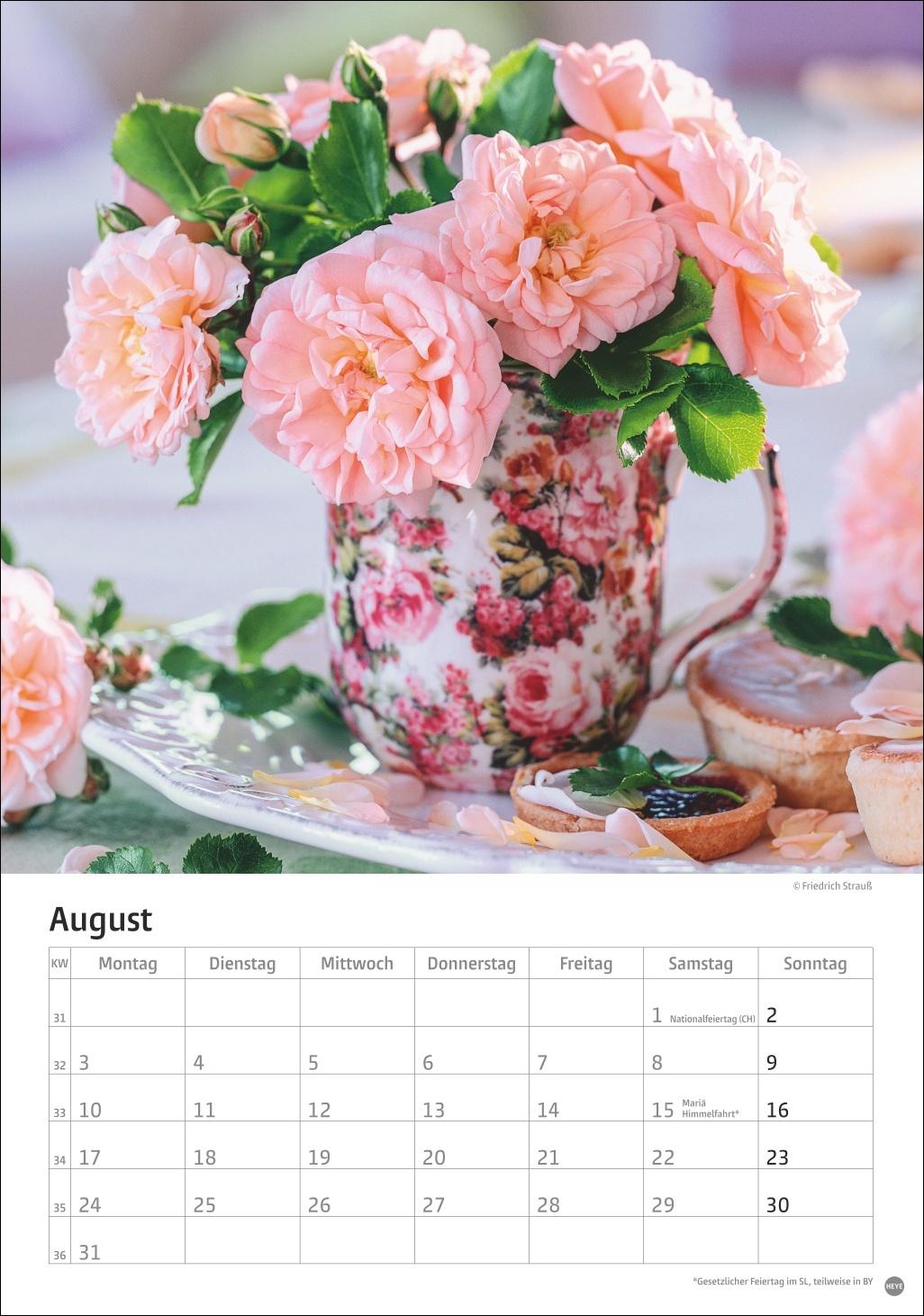 Beispielinhalt (Bild) Rosenpracht Kalender 2026