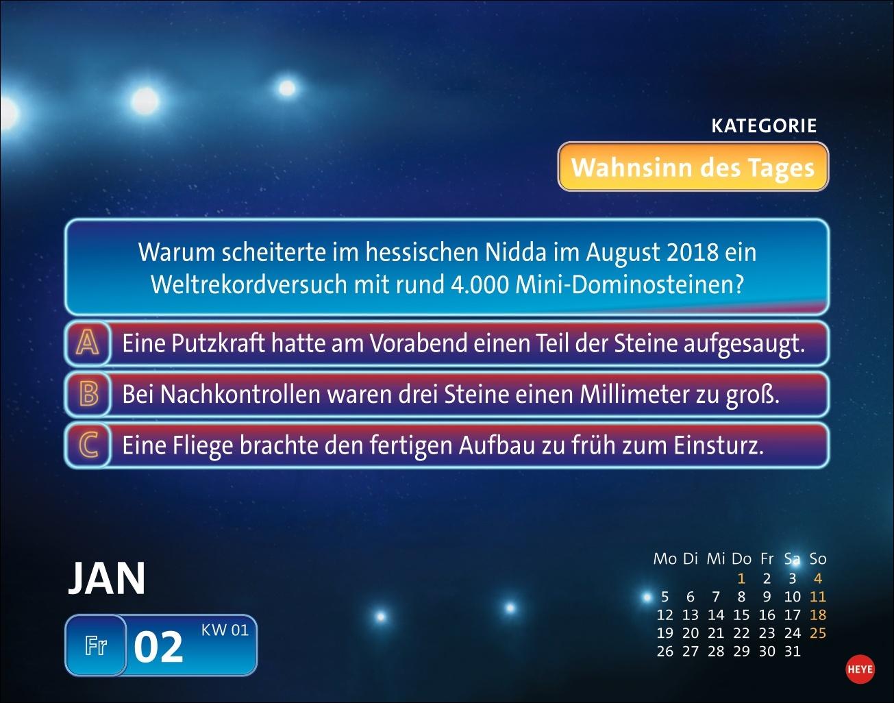 Beispielinhalt (Bild) Wer weiß denn sowas? Tagesabreißkalender 2026