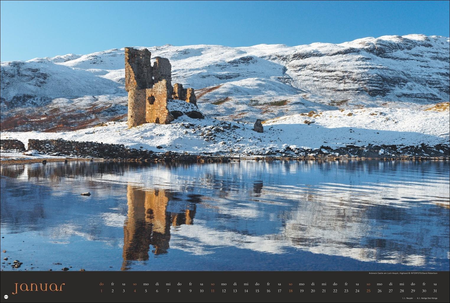 Beispielinhalt (Bild) Land of Legends Kalender 2026 - Schottlands Burgen und Schlösser