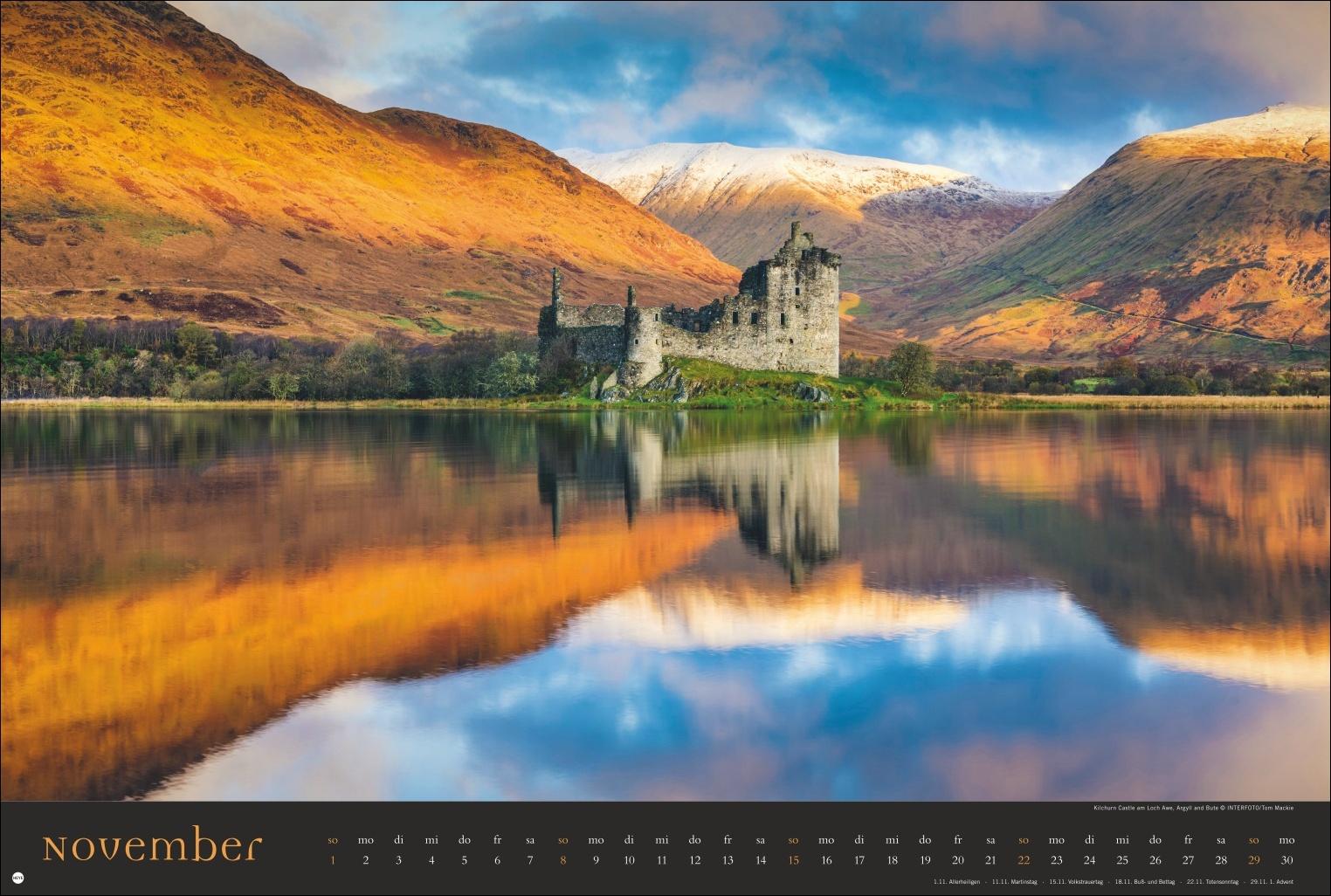 Beispielinhalt (Bild) Land of Legends Kalender 2026 - Schottlands Burgen und Schlösser