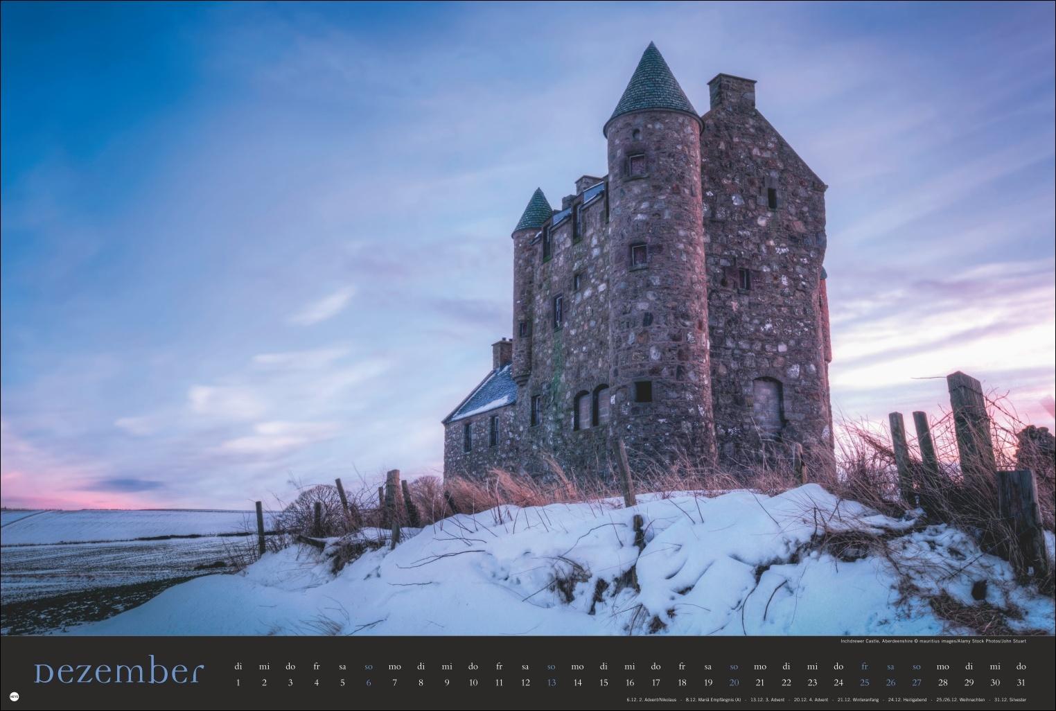 Beispielinhalt (Bild) Land of Legends Kalender 2026 - Schottlands Burgen und Schlösser