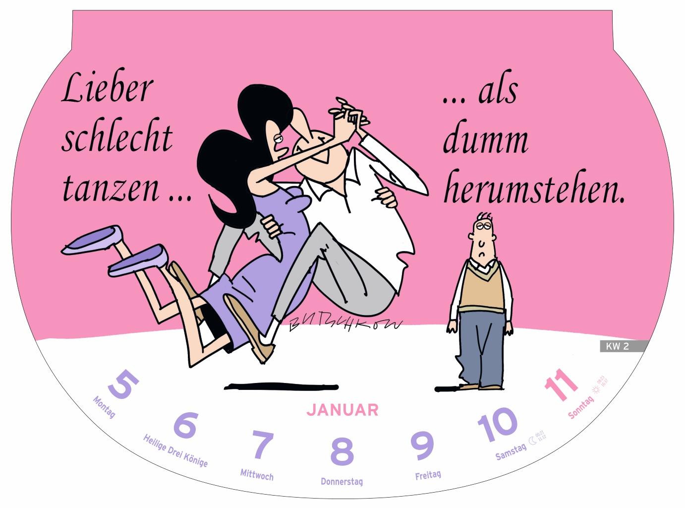 Beispielinhalt (Bild) Dumme Sprüche Kalender 2026 - Für Gescheite!