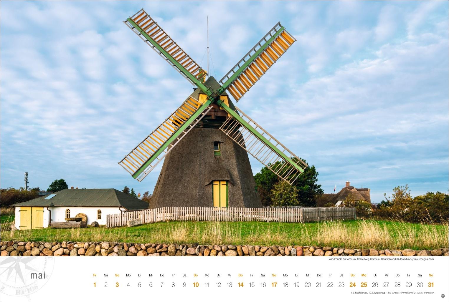 Beispielinhalt (Bild) Nordsee Globetrotter Kalender 2026 - Von frischem Wind und weiten Stränden