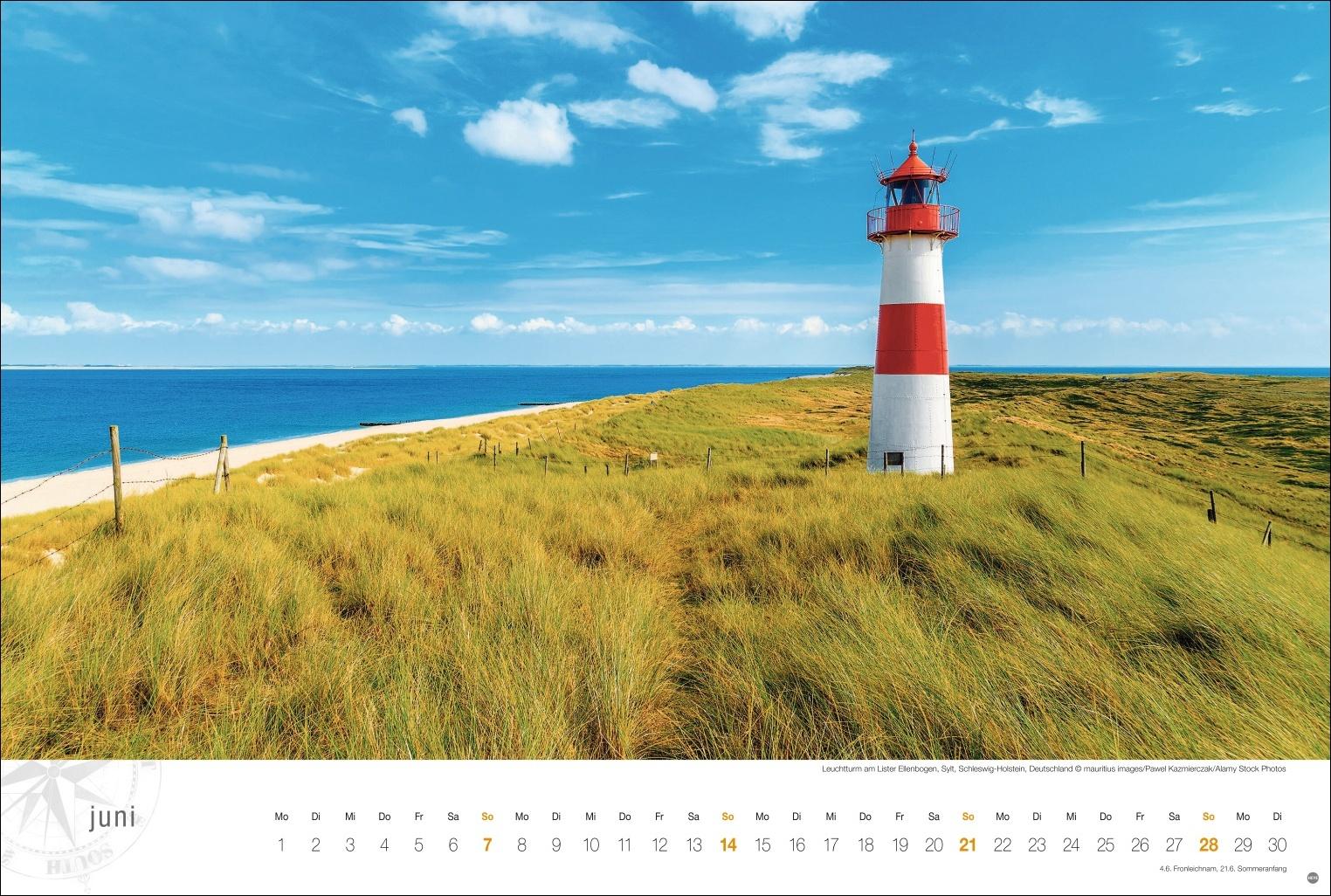 Beispielinhalt (Bild) Nordsee Globetrotter Kalender 2026 - Von frischem Wind und weiten Stränden