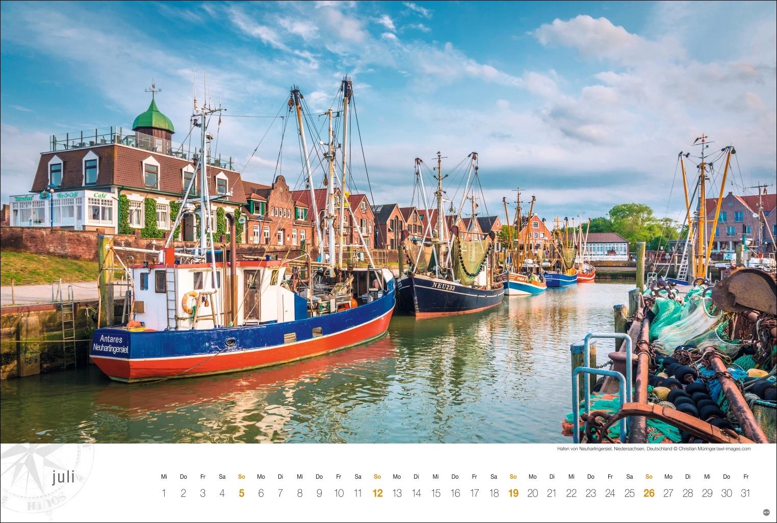 Beispielinhalt (Bild) Nordsee Globetrotter Kalender 2026 - Von frischem Wind und weiten Stränden