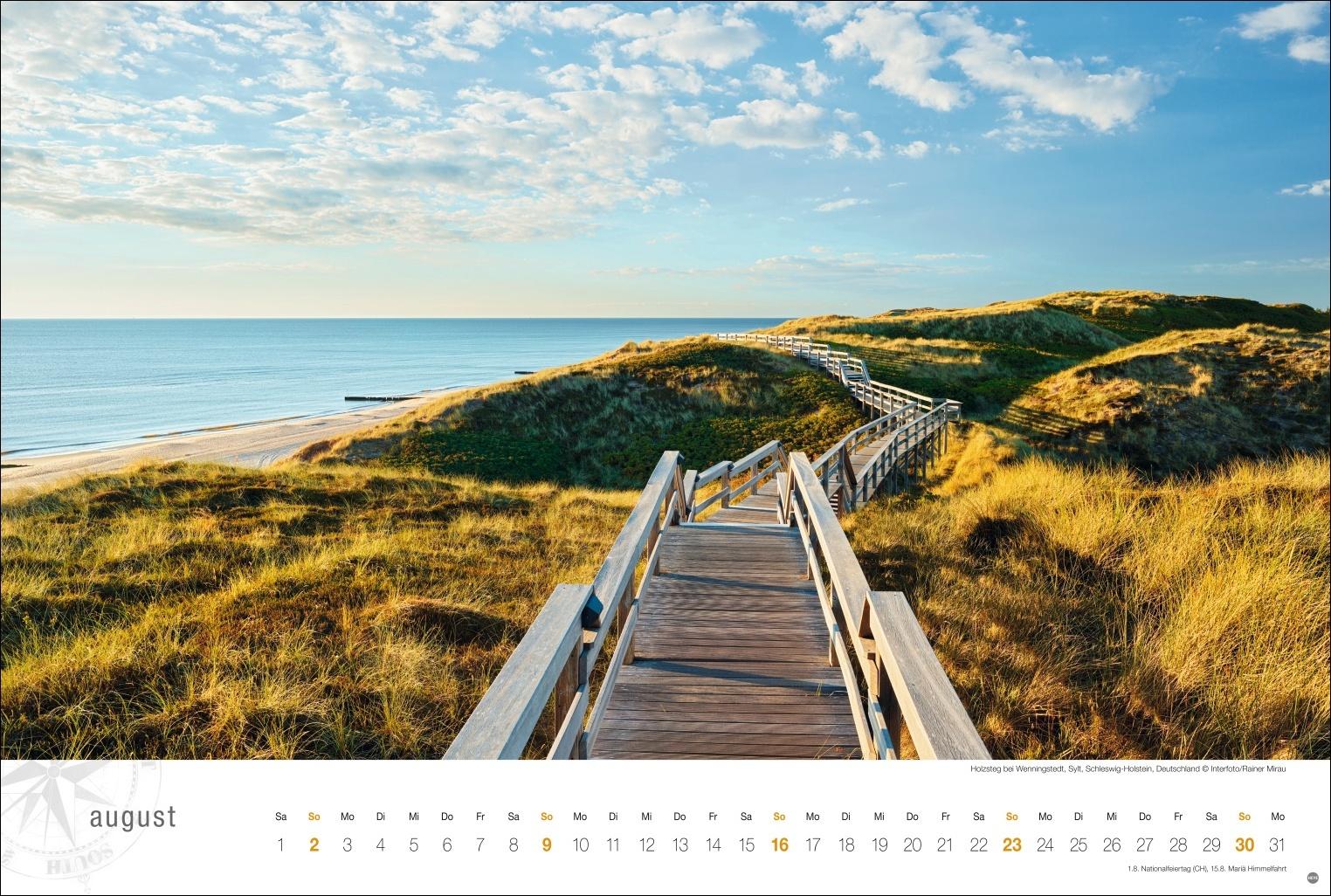 Beispielinhalt (Bild) Nordsee Globetrotter Kalender 2026 - Von frischem Wind und weiten Stränden