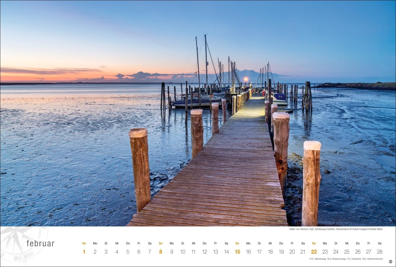 Beispielinhalt (Bild) Nordsee Globetrotter Kalender 2026 - Von frischem Wind und weiten Stränden