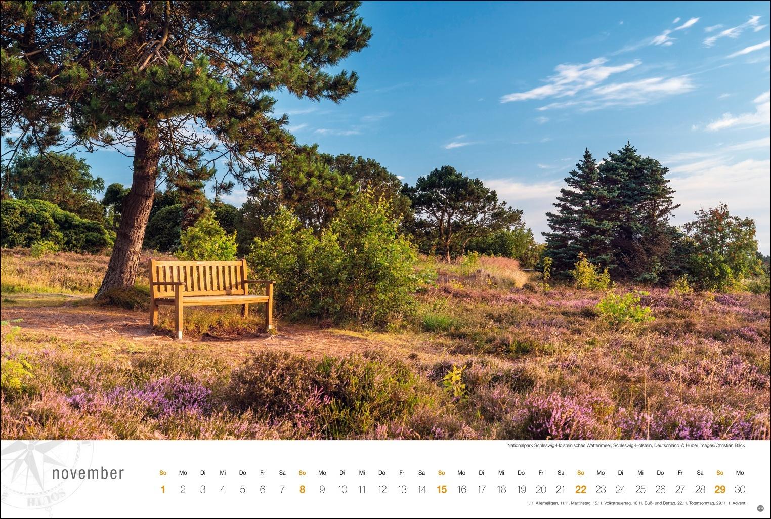 Beispielinhalt (Bild) Nordsee Globetrotter Kalender 2026 - Von frischem Wind und weiten Stränden