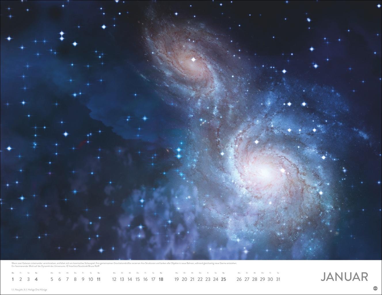 Beispielinhalt (Bild) Das Universum Posterkalender 2026