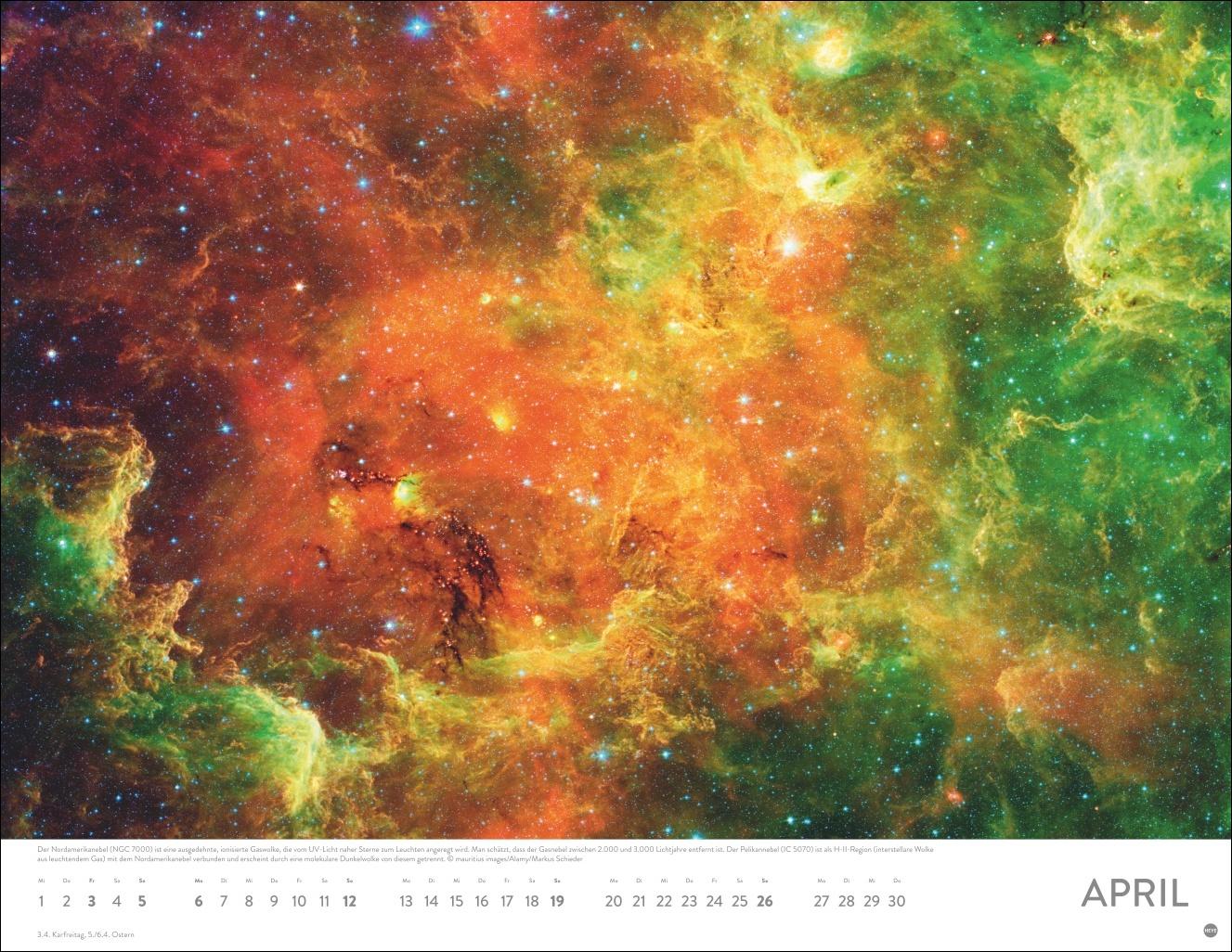 Beispielinhalt (Bild) Das Universum Posterkalender 2026