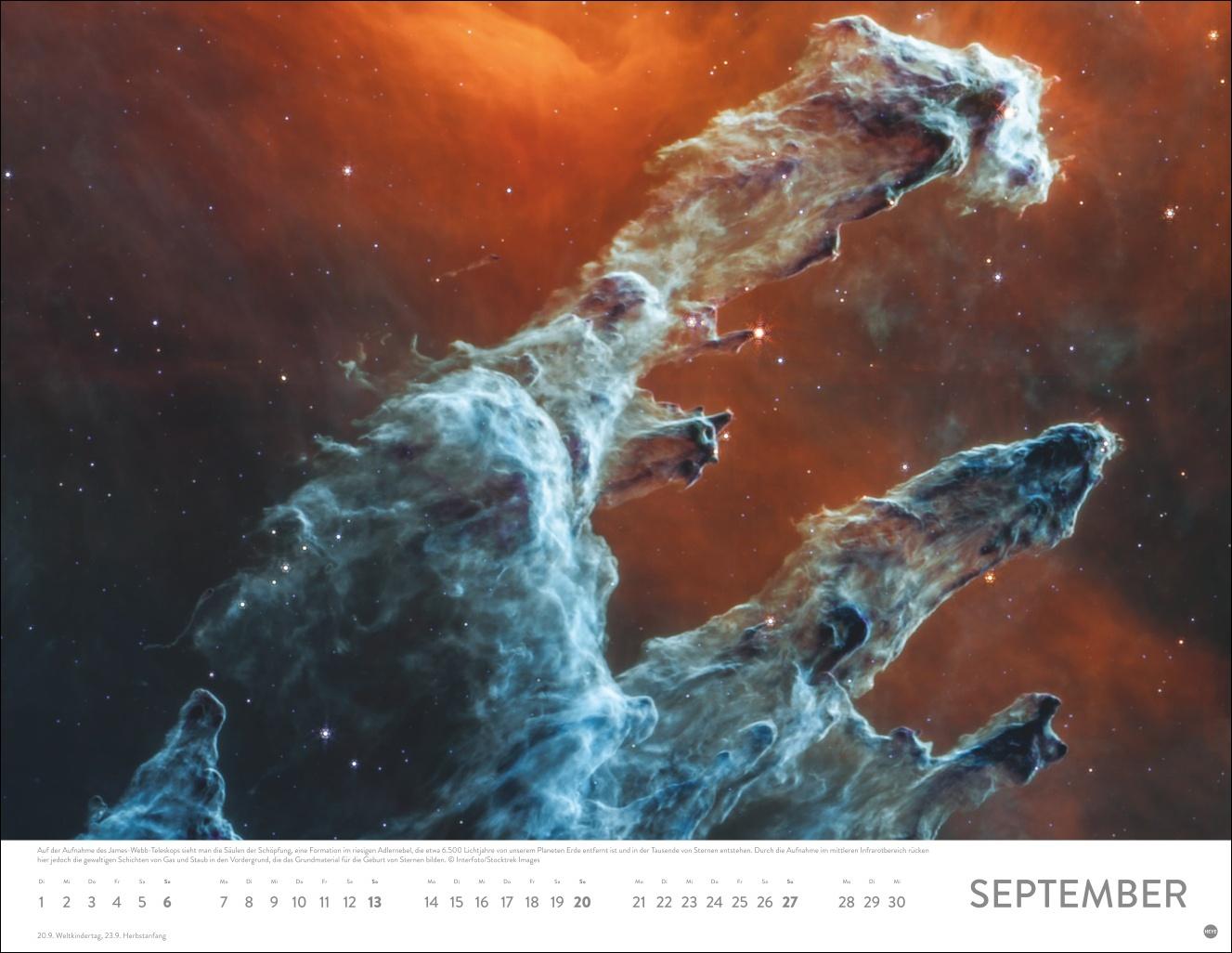 Beispielinhalt (Bild) Das Universum Posterkalender 2026