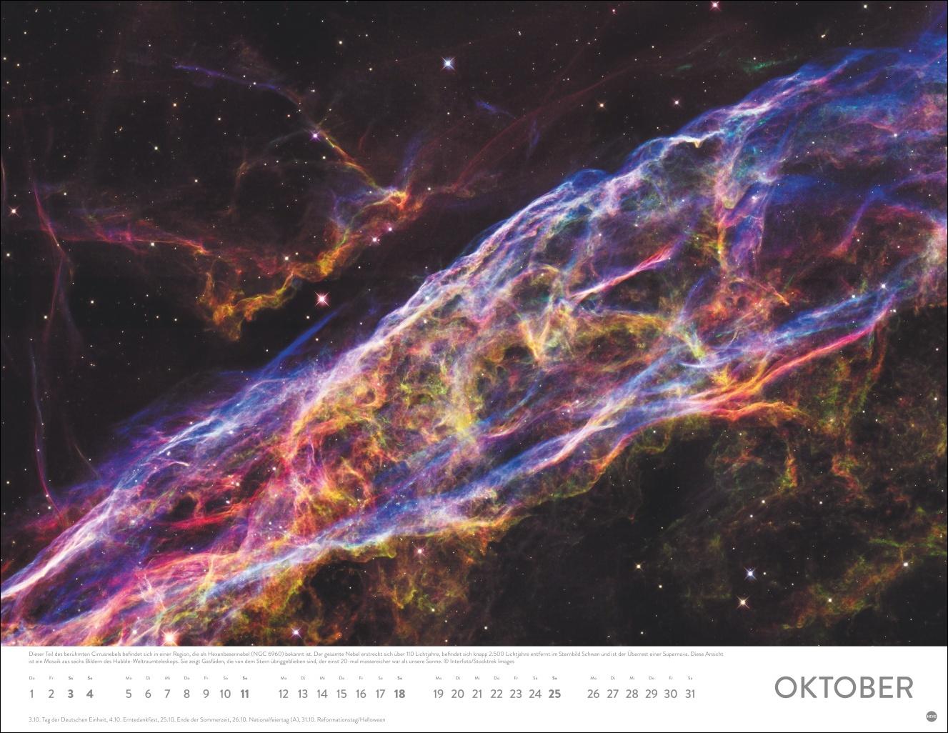 Beispielinhalt (Bild) Das Universum Posterkalender 2026