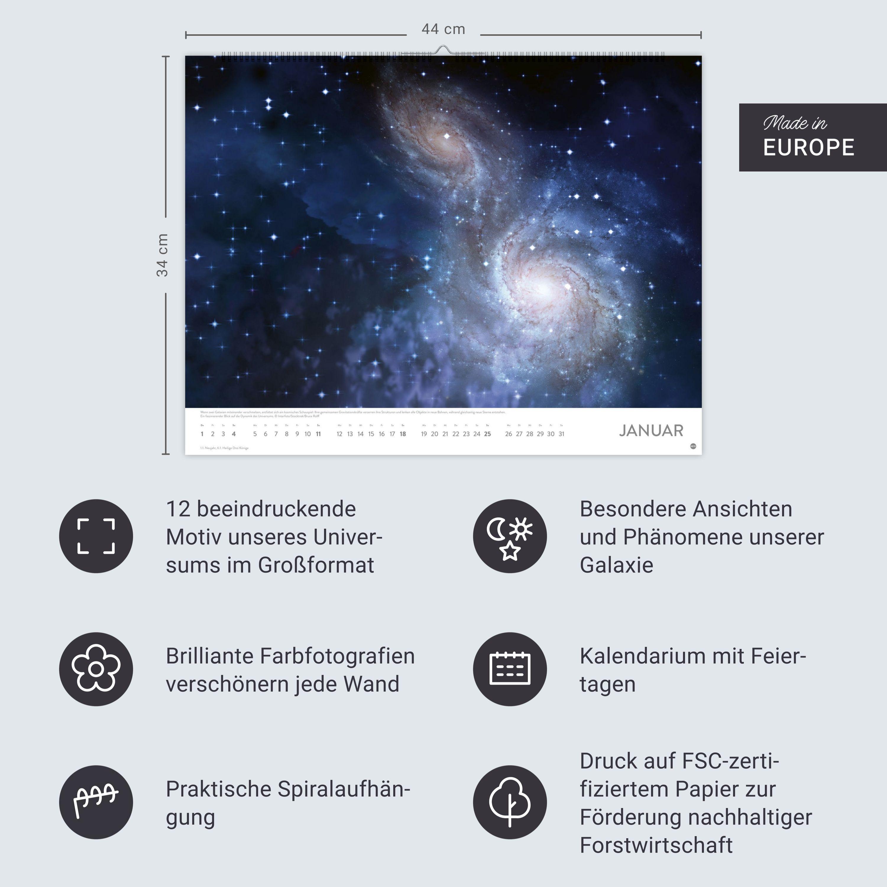 Beispielinhalt (Bild) Das Universum Posterkalender 2026
