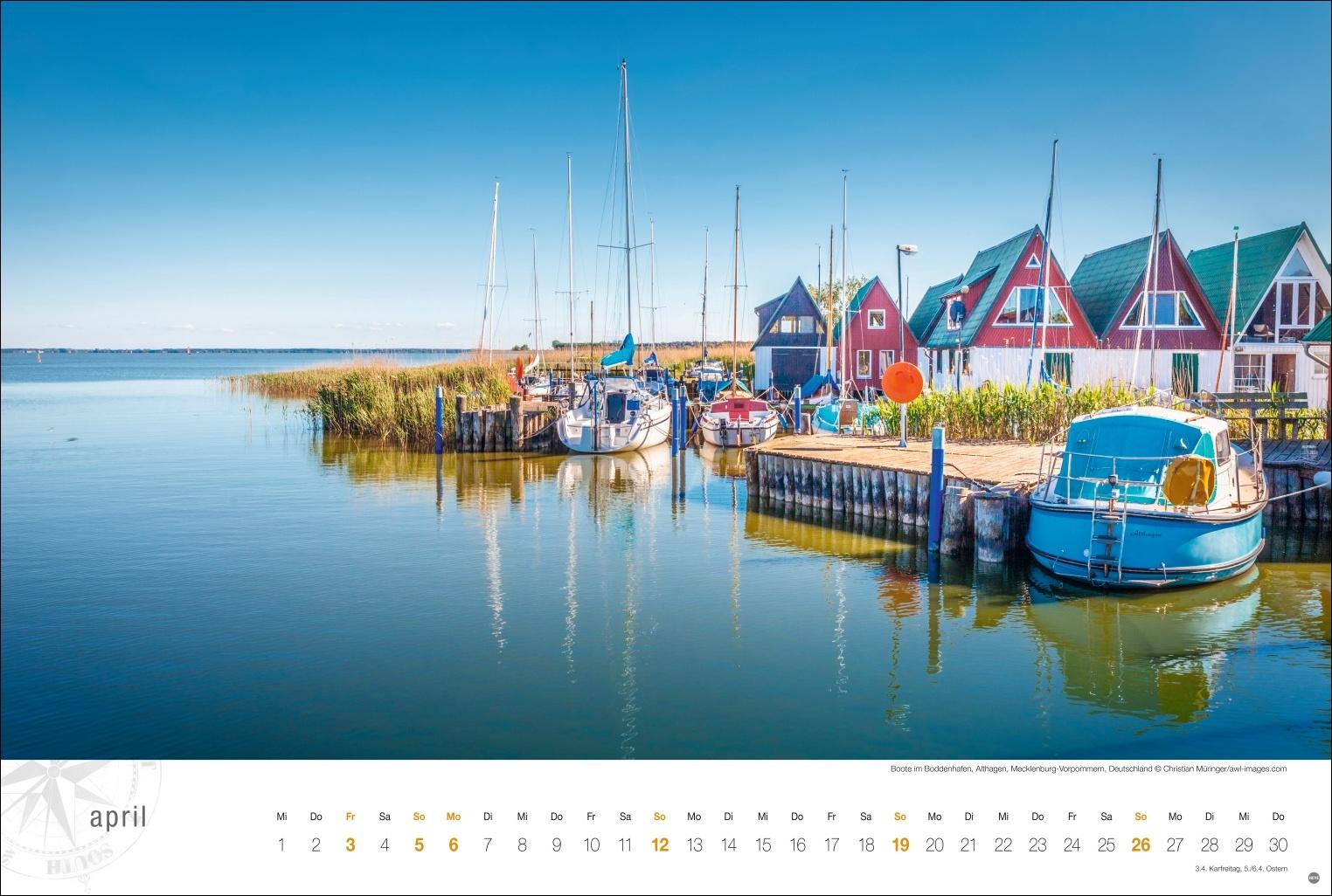 Beispielinhalt (Bild) Ostsee Globetrotter Kalender 2026 - Von behaglichen Strandkörben und rauen Küsten
