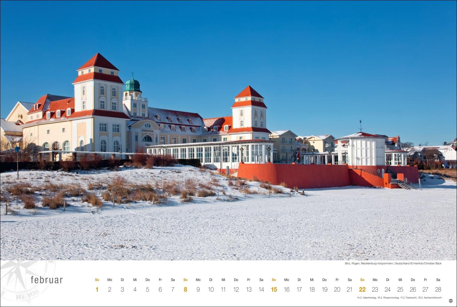 Beispielinhalt (Bild) Ostsee Globetrotter Kalender 2026 - Von behaglichen Strandkörben und rauen Küsten