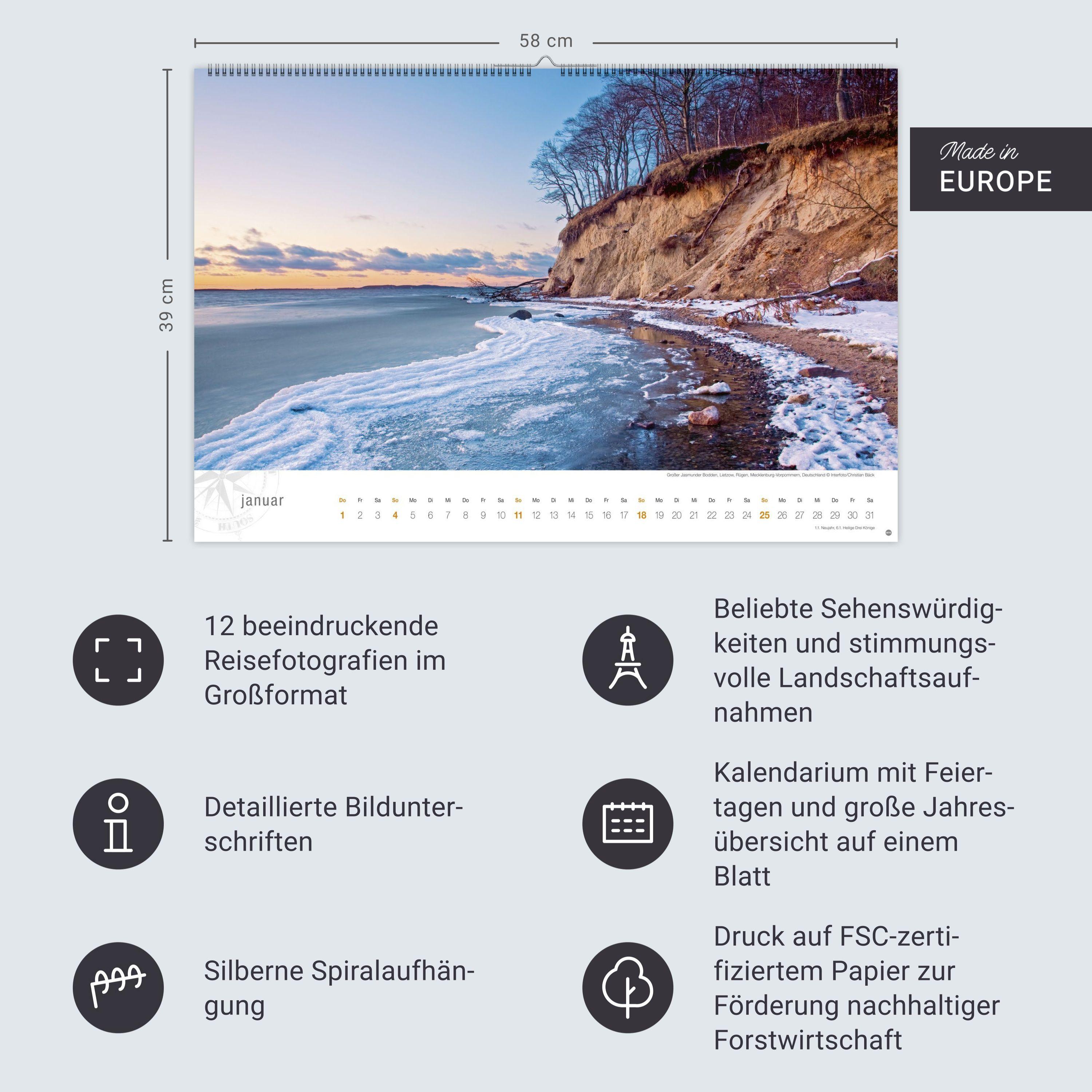 Beispielinhalt (Bild) Ostsee Globetrotter Kalender 2026 - Von behaglichen Strandkörben und rauen Küsten