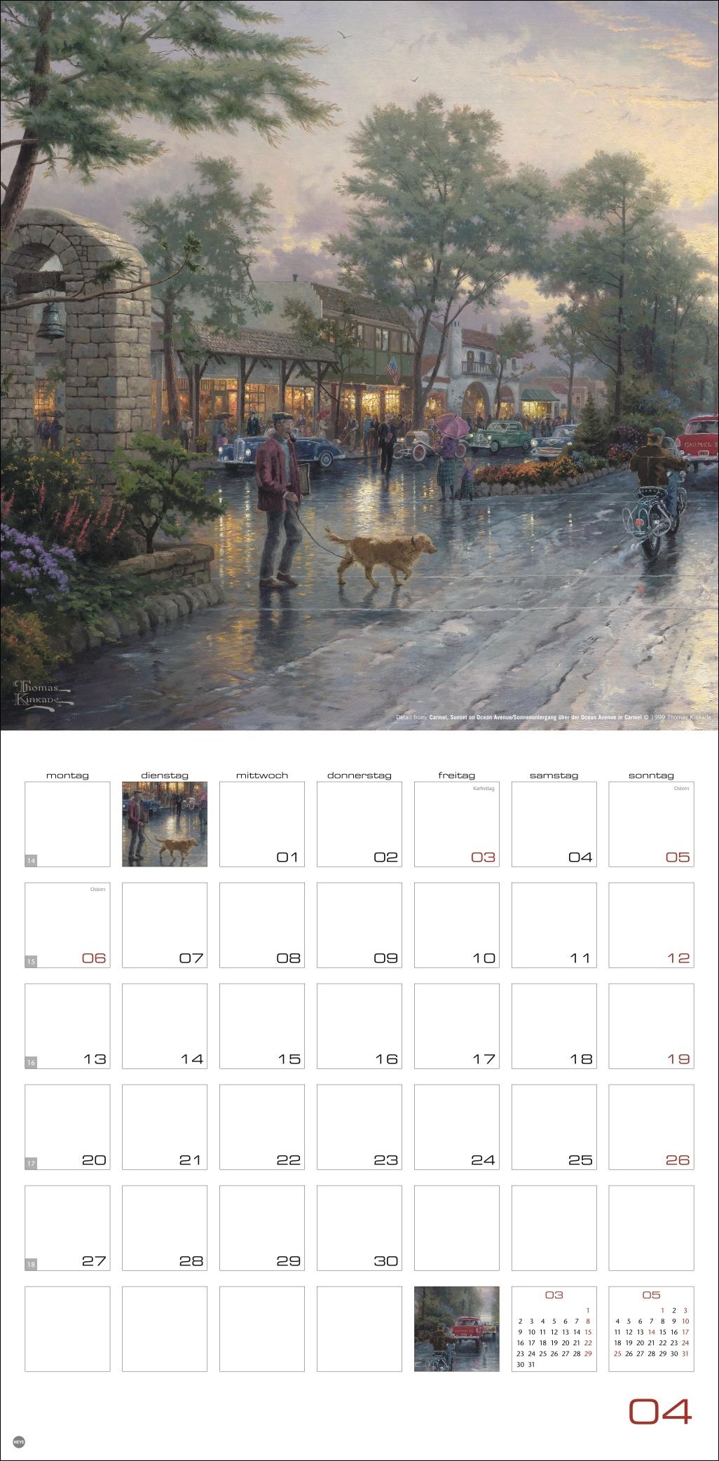 Beispielinhalt (Bild) Thomas Kinkade: Land of Light Broschurkalender 2026