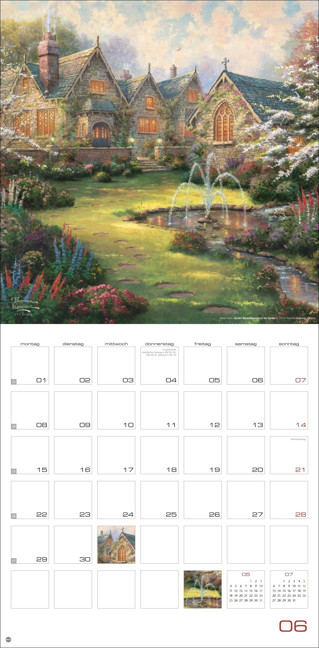 Beispielinhalt (Bild) Thomas Kinkade: Land of Light Broschurkalender 2026