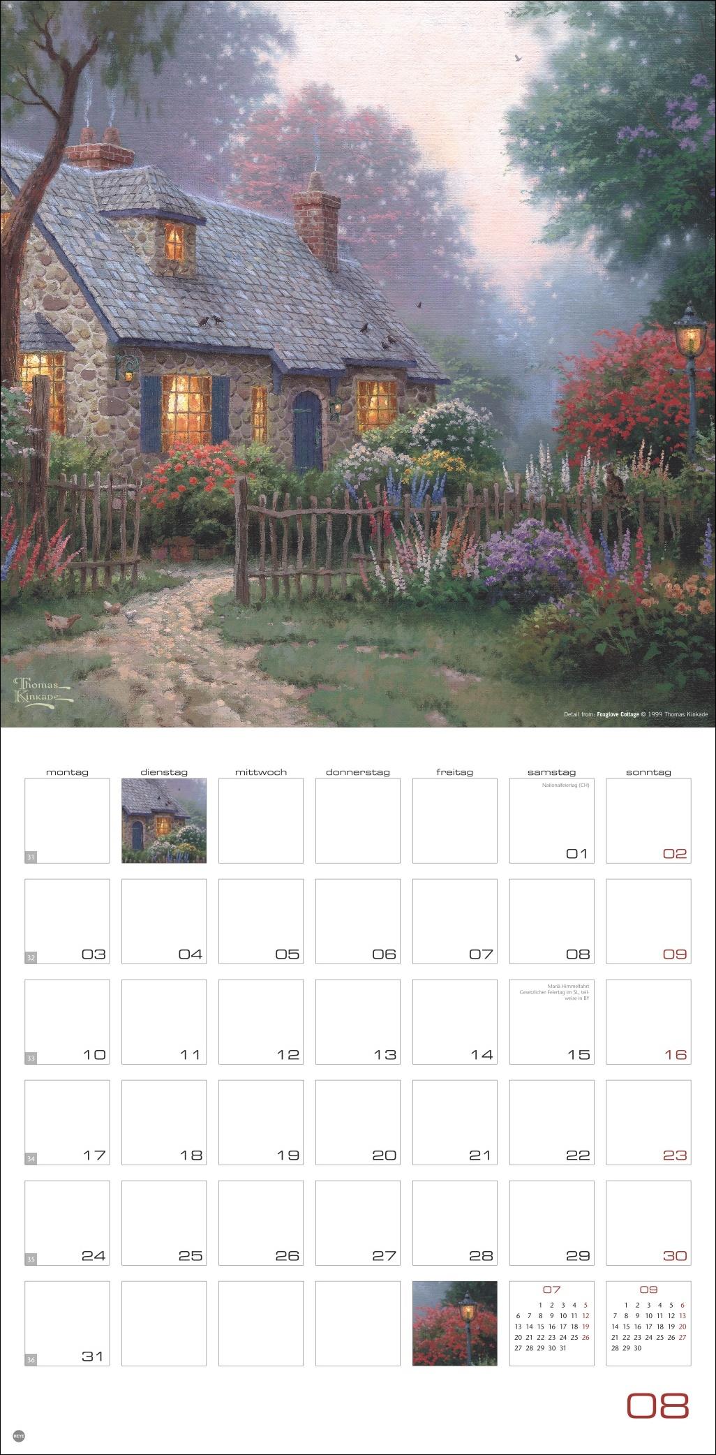 Beispielinhalt (Bild) Thomas Kinkade: Land of Light Broschurkalender 2026