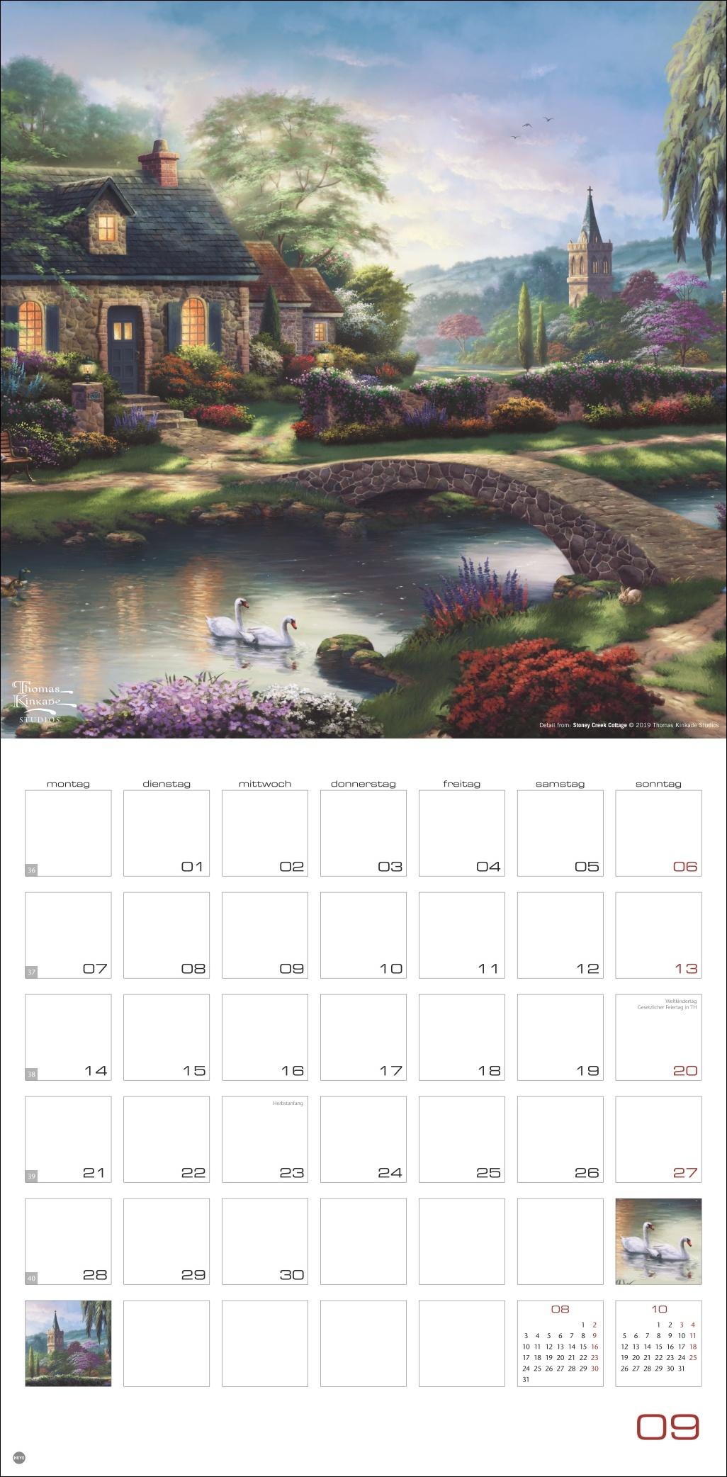 Beispielinhalt (Bild) Thomas Kinkade: Land of Light Broschurkalender 2026