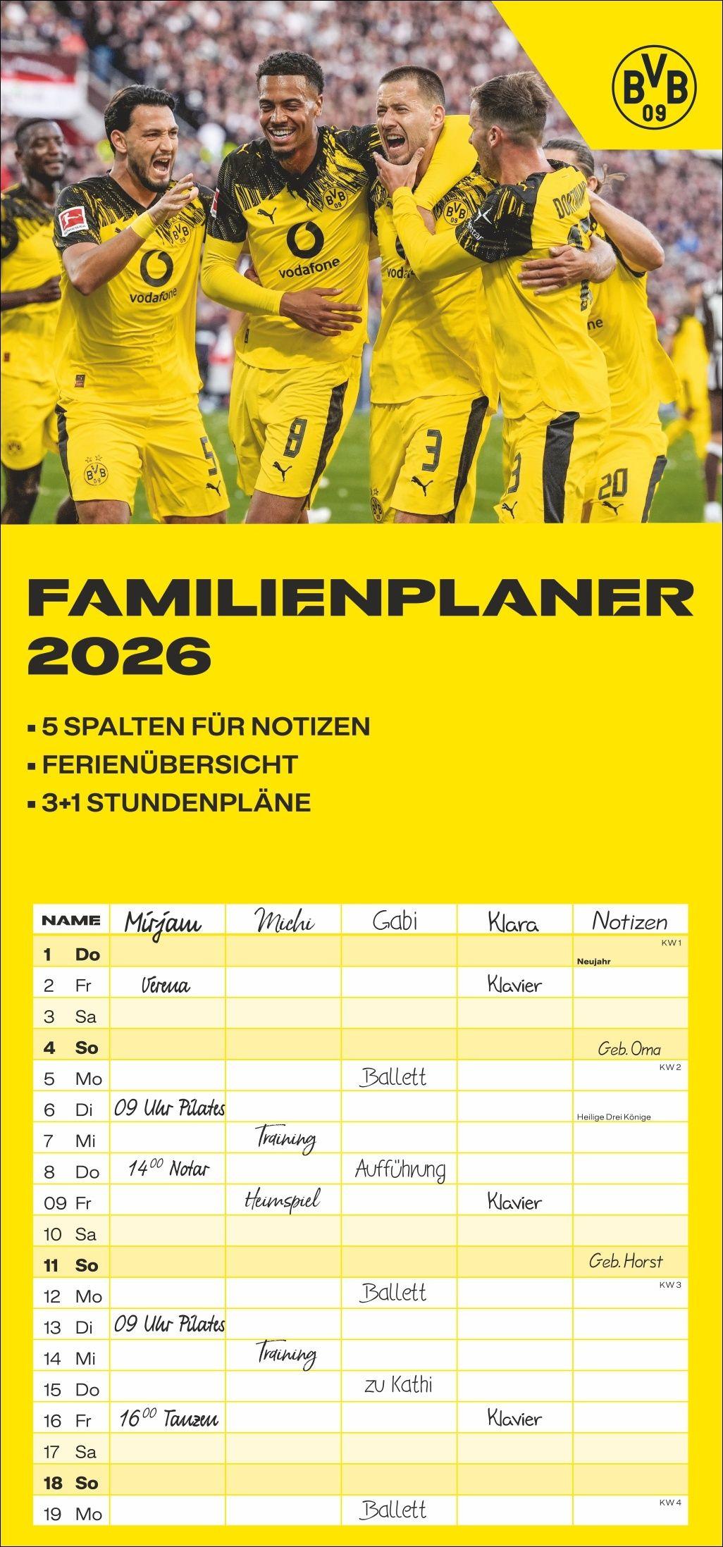 Vorderes Coverbild BVB Familienplaner 2026