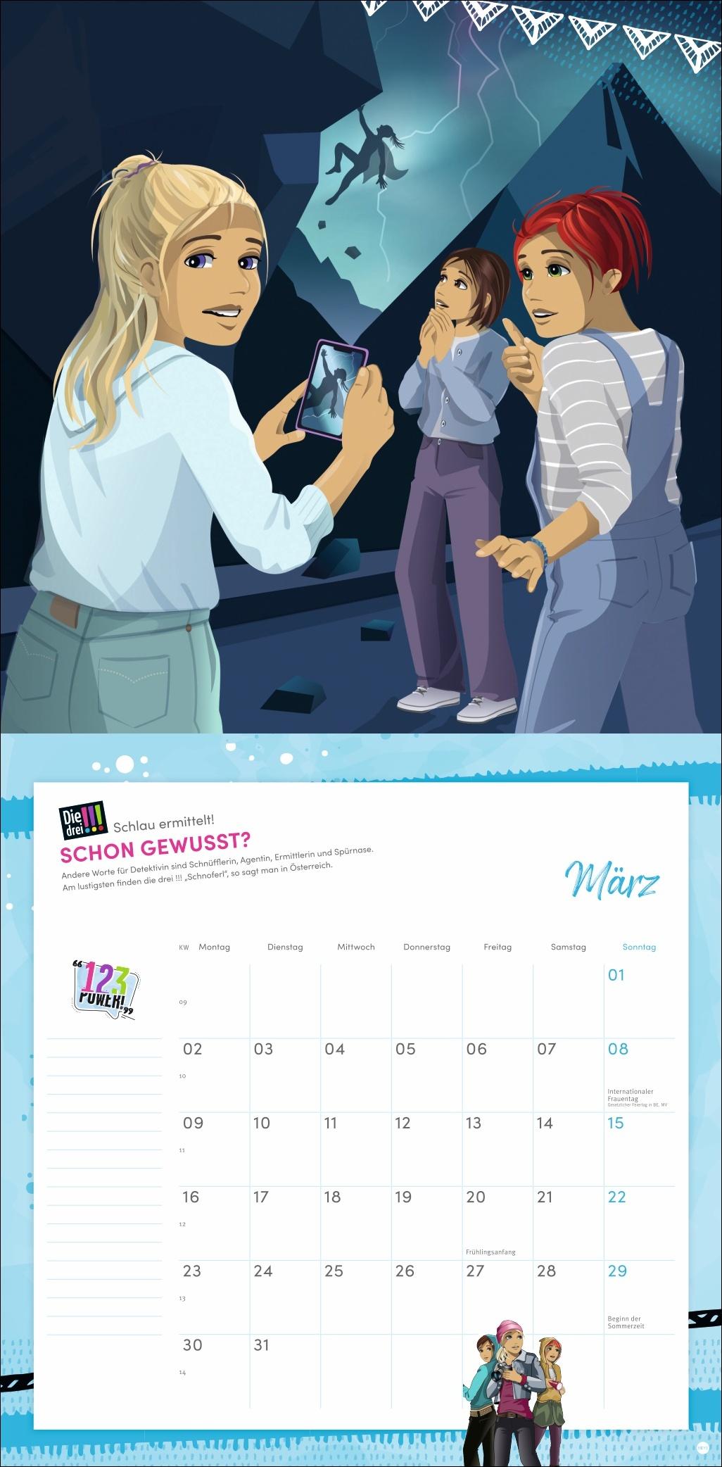 Beispielinhalt (Bild) Die drei !!! Broschurkalender 2026