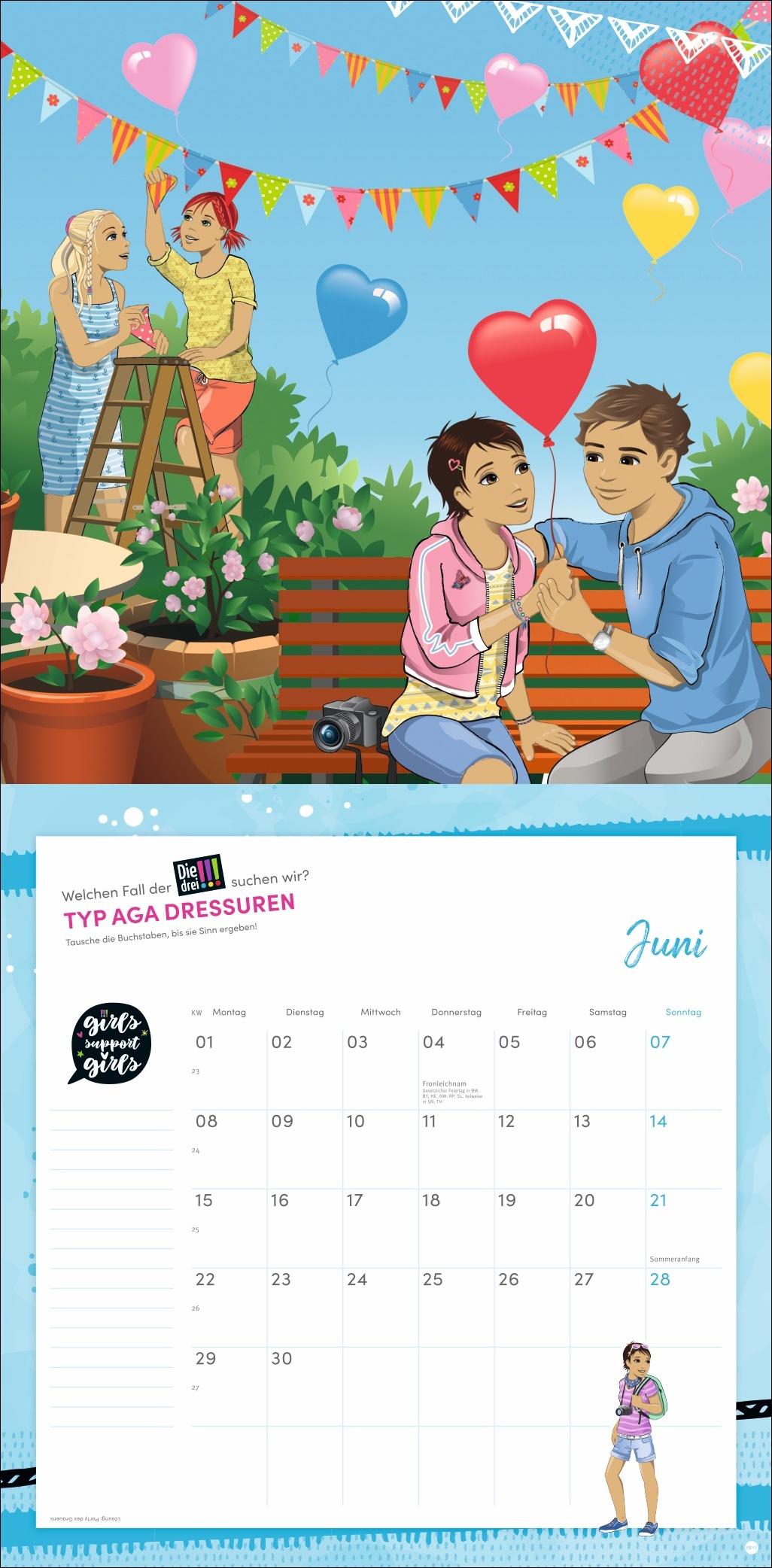 Beispielinhalt (Bild) Die drei !!! Broschurkalender 2026