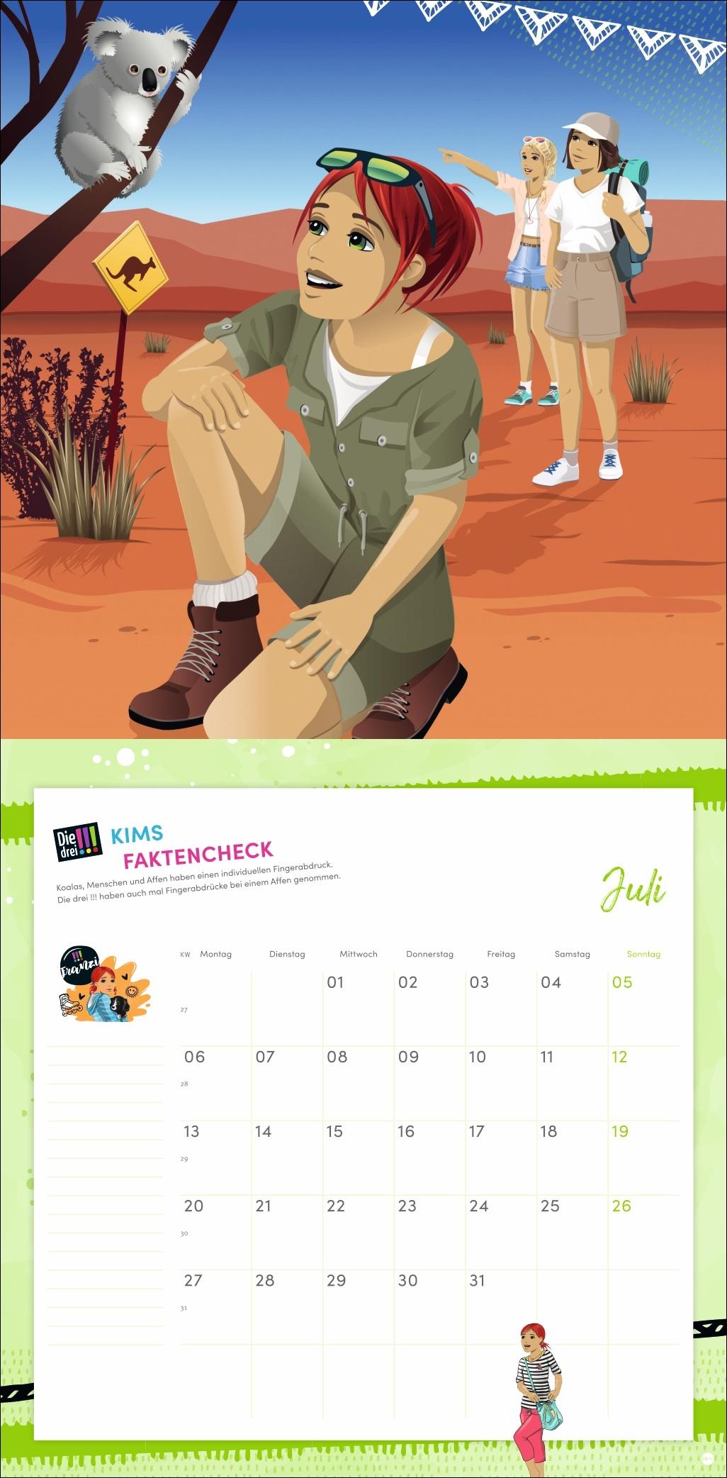 Beispielinhalt (Bild) Die drei !!! Broschurkalender 2026