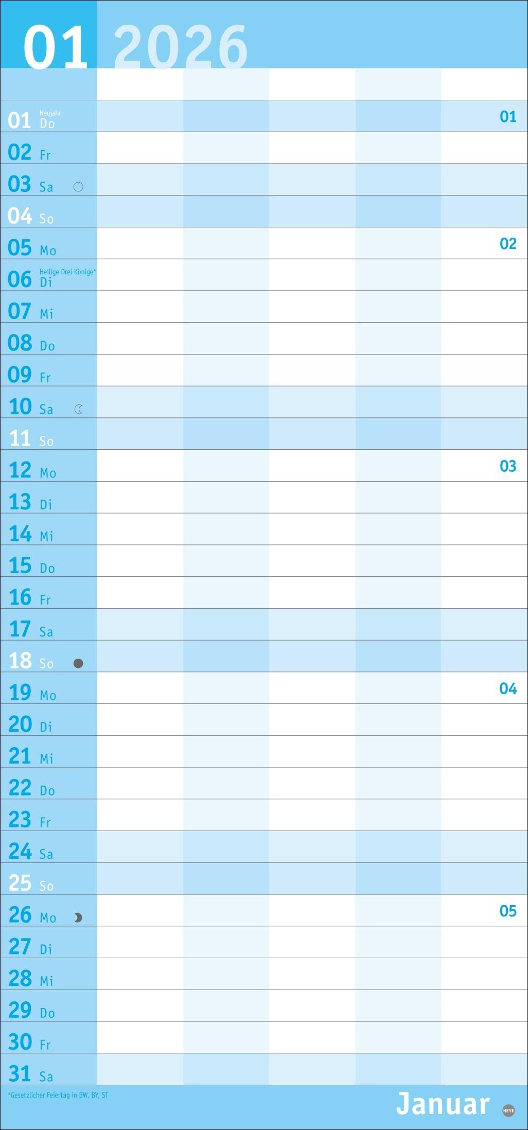 Beispielinhalt (Bild) Basic Familienplaner 2026