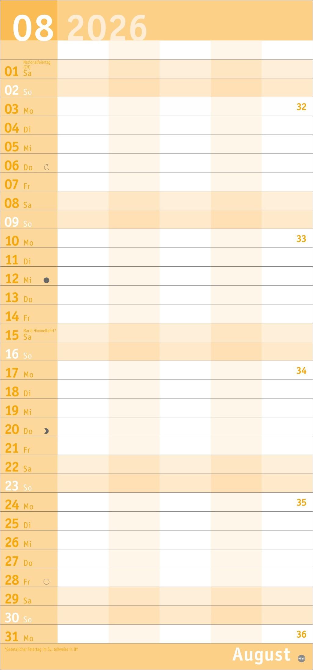 Beispielinhalt (Bild) Basic Familienplaner 2026
