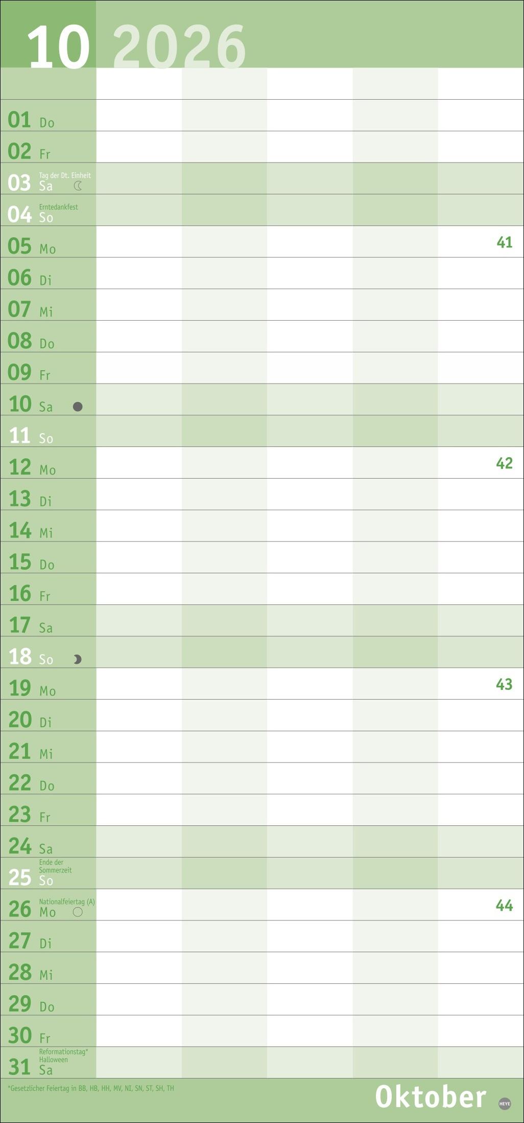 Beispielinhalt (Bild) Basic Familienplaner 2026