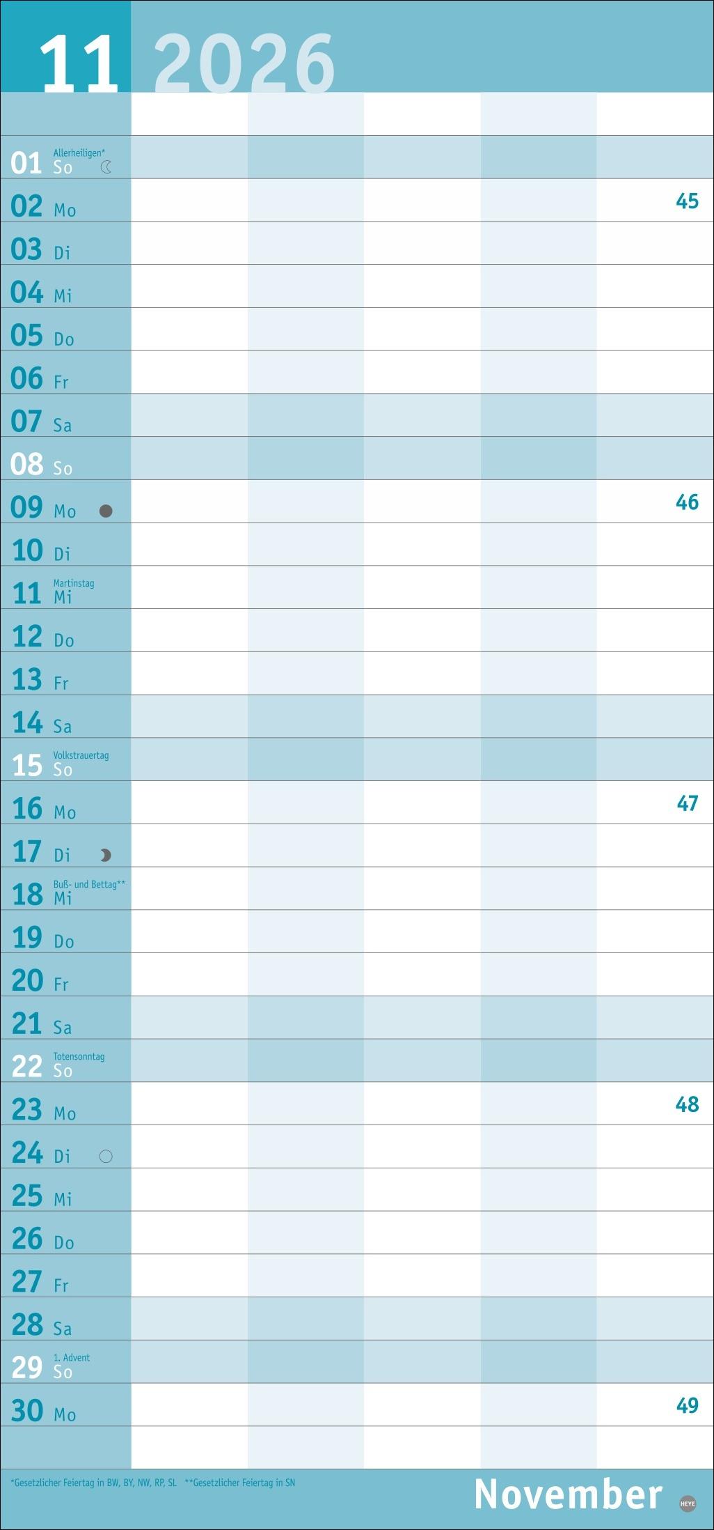 Beispielinhalt (Bild) Basic Familienplaner 2026