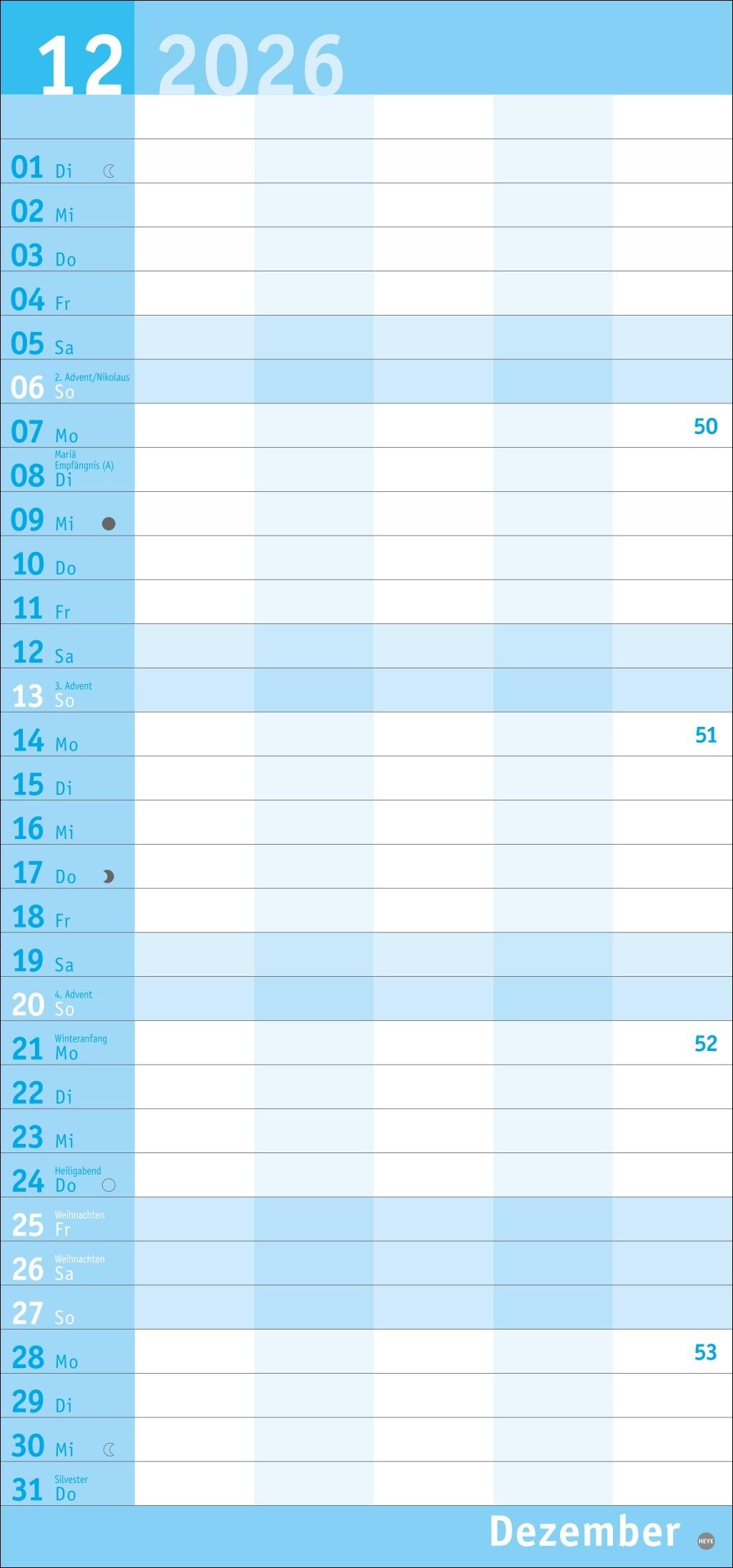 Beispielinhalt (Bild) Basic Familienplaner 2026